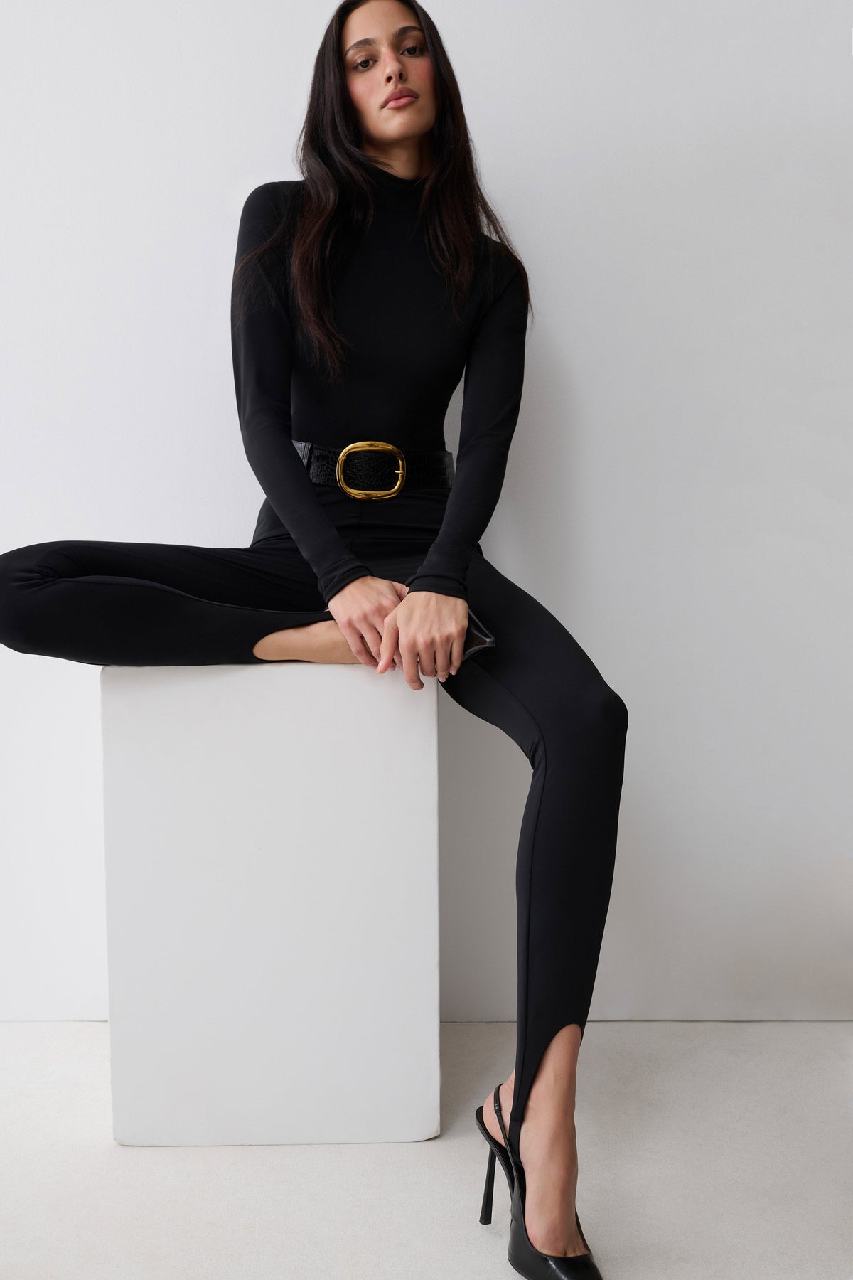 Almira Jersey Stirrup Leggings - Black #3