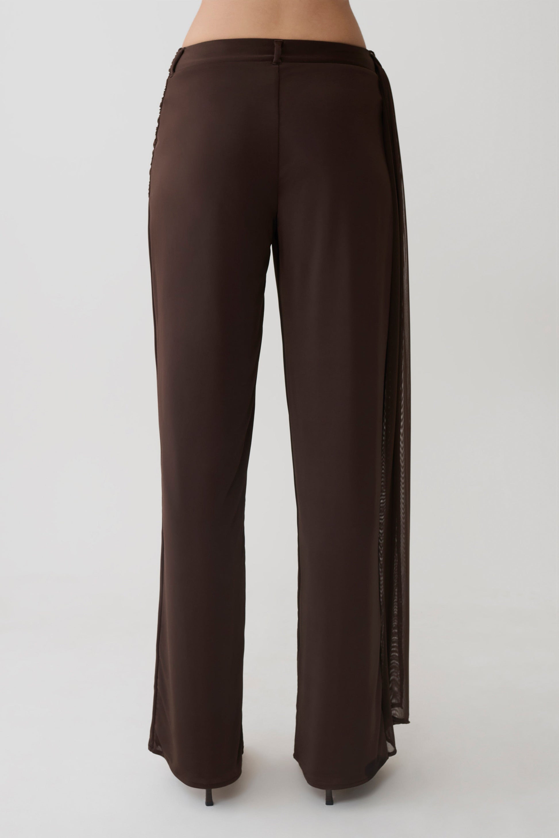 Aspyn Slinky Gathered Wide Leg Pants - Chocolate #7