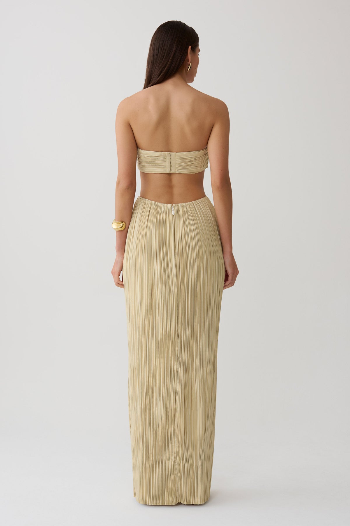 Dana Cut Out Hardware Maxi Dress - Lime Gold #5