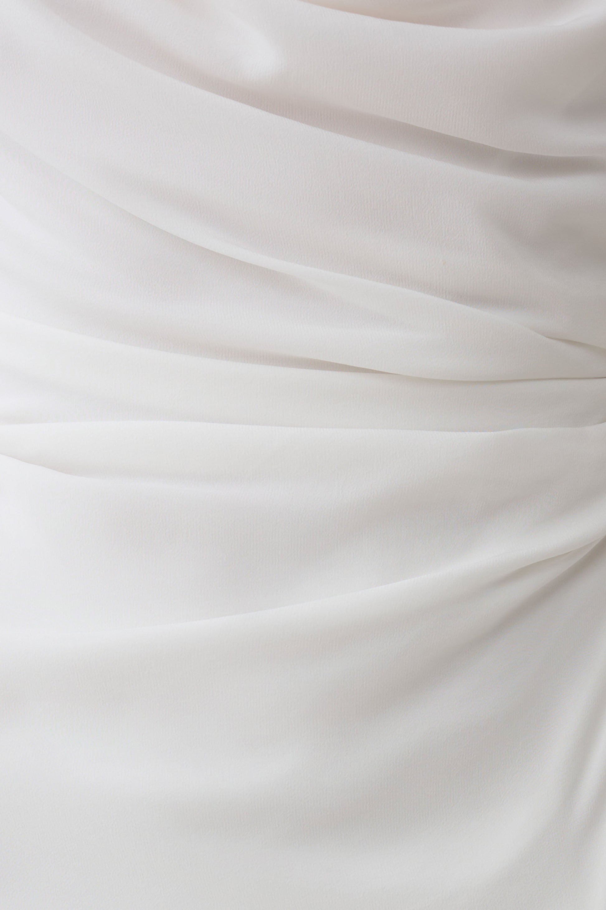 Lucile Cowl Drape Satin Mini Dress - White #7