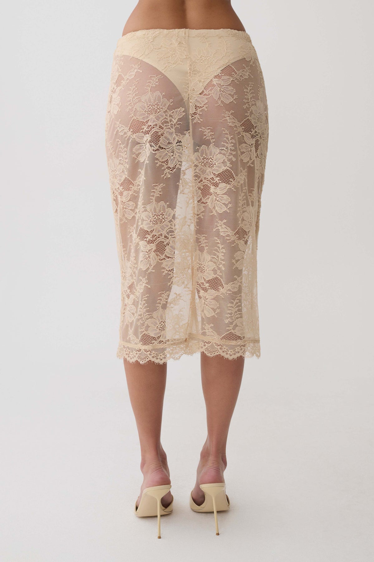 Marcelle Lace Midi Skirt - Blush Rose Gold #7