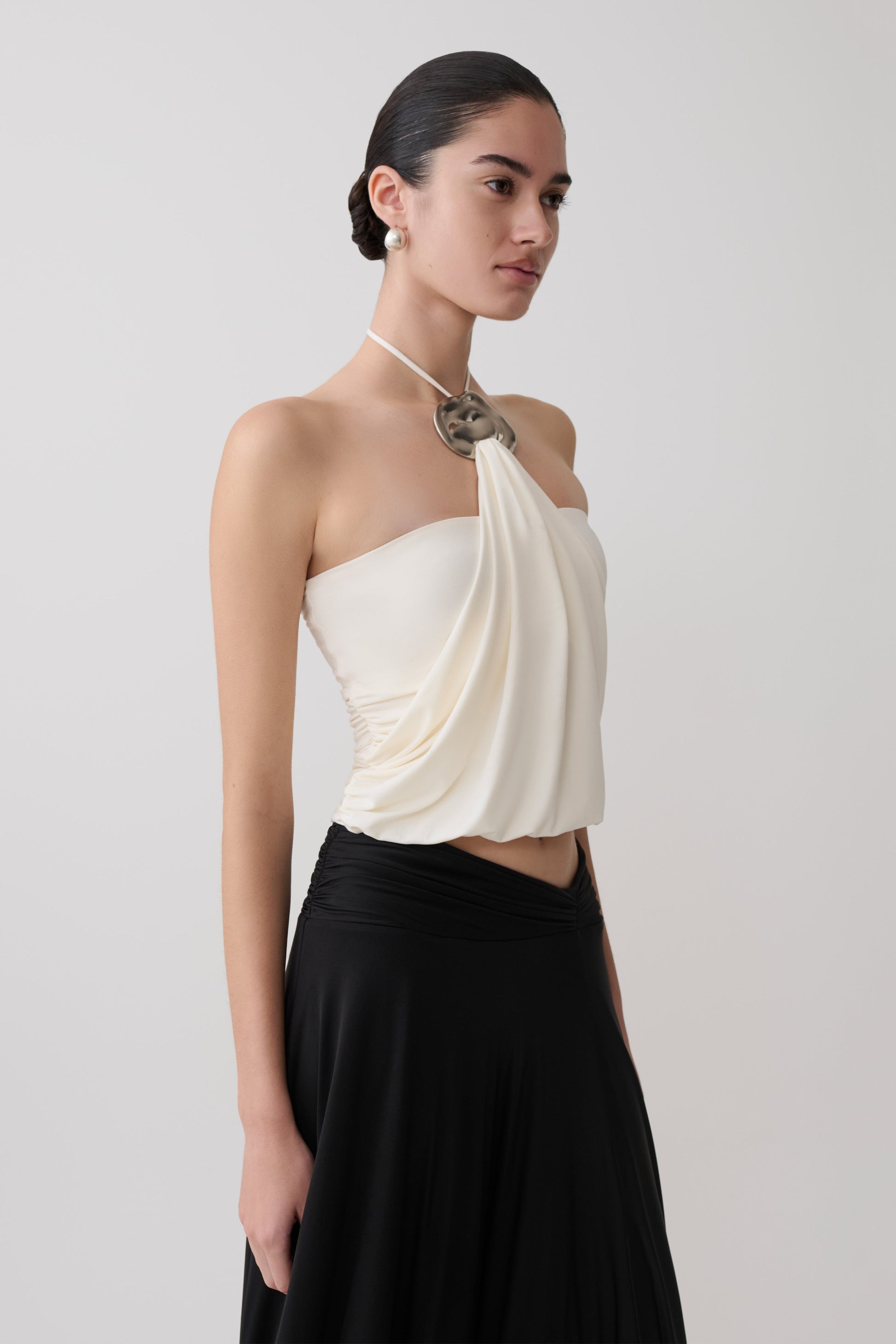 Sade Halter Top With Hardware - Ivory #3