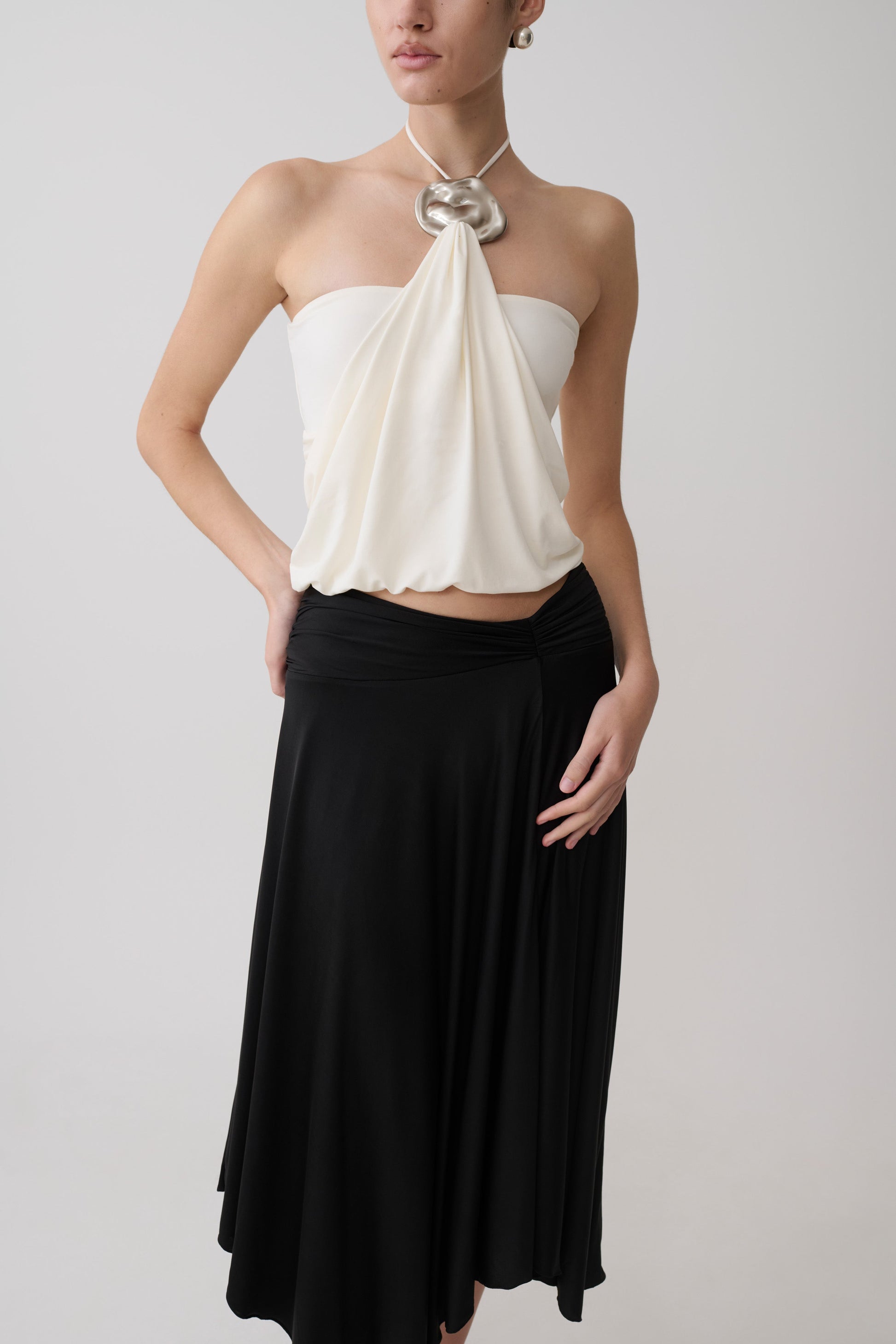 Luu Slinky Midi Skirt - Black #3