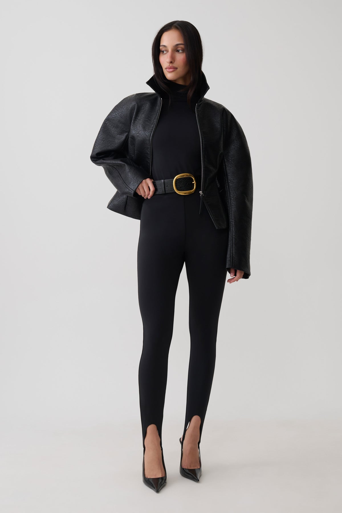 Almira Jersey Stirrup Leggings - Black #5