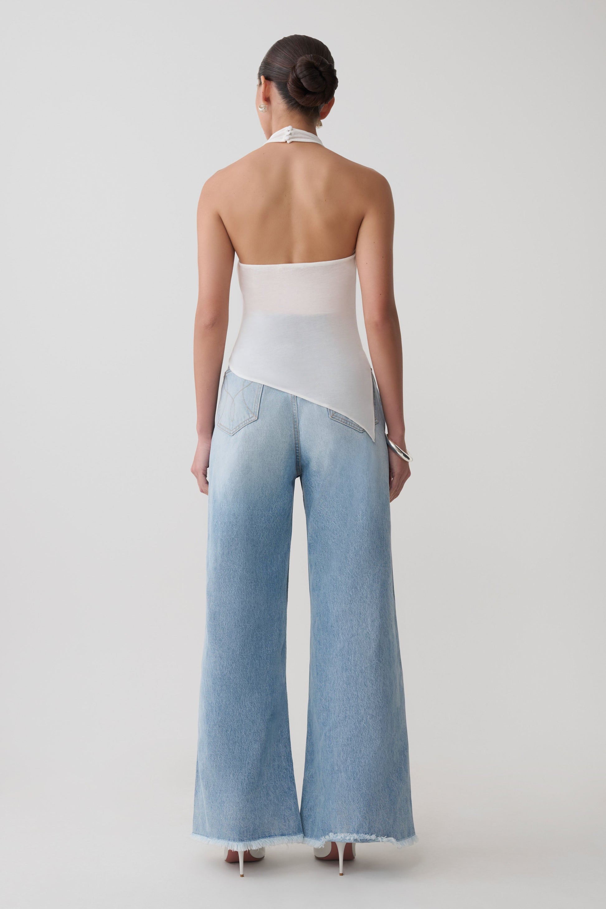 Clea Relaxed Sheer Halter Top - Ivory #6