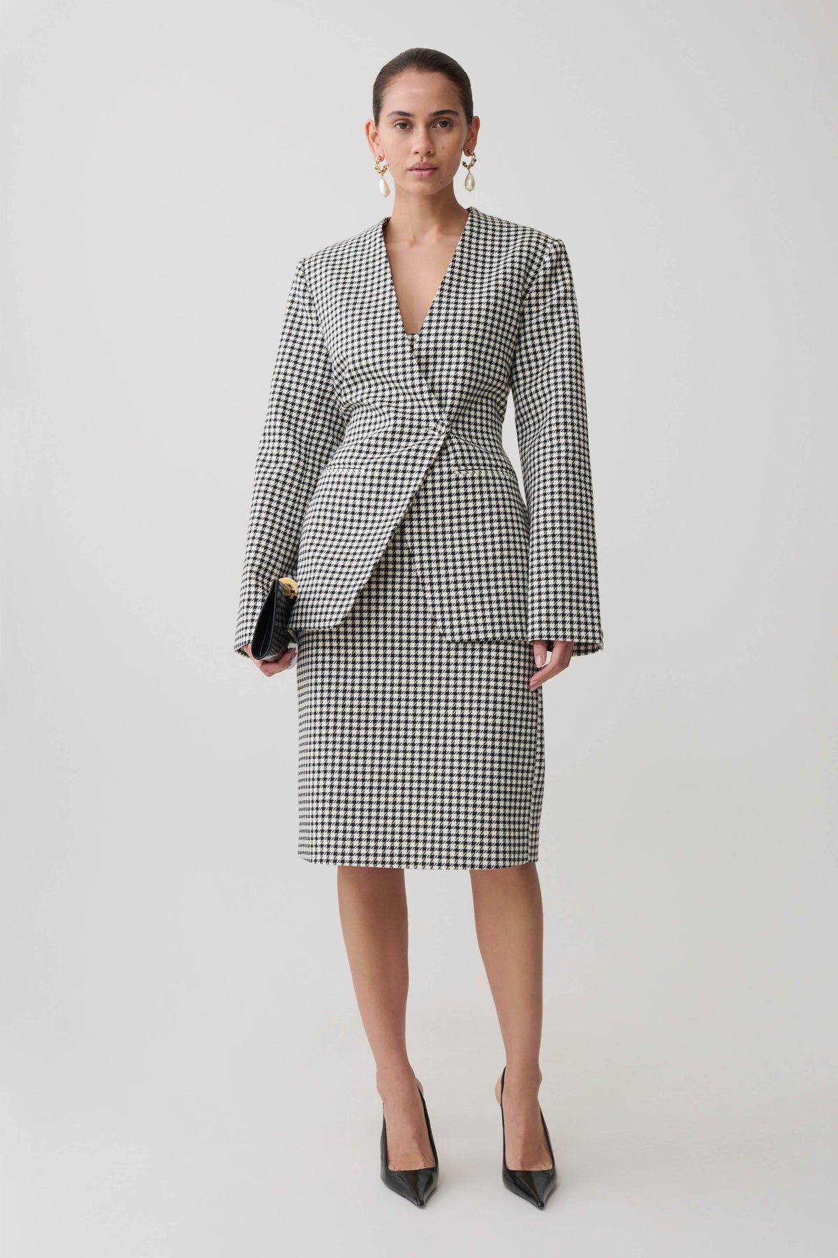 Darcie Drop Shoulder Suiting Blazer - Houndstooth #6