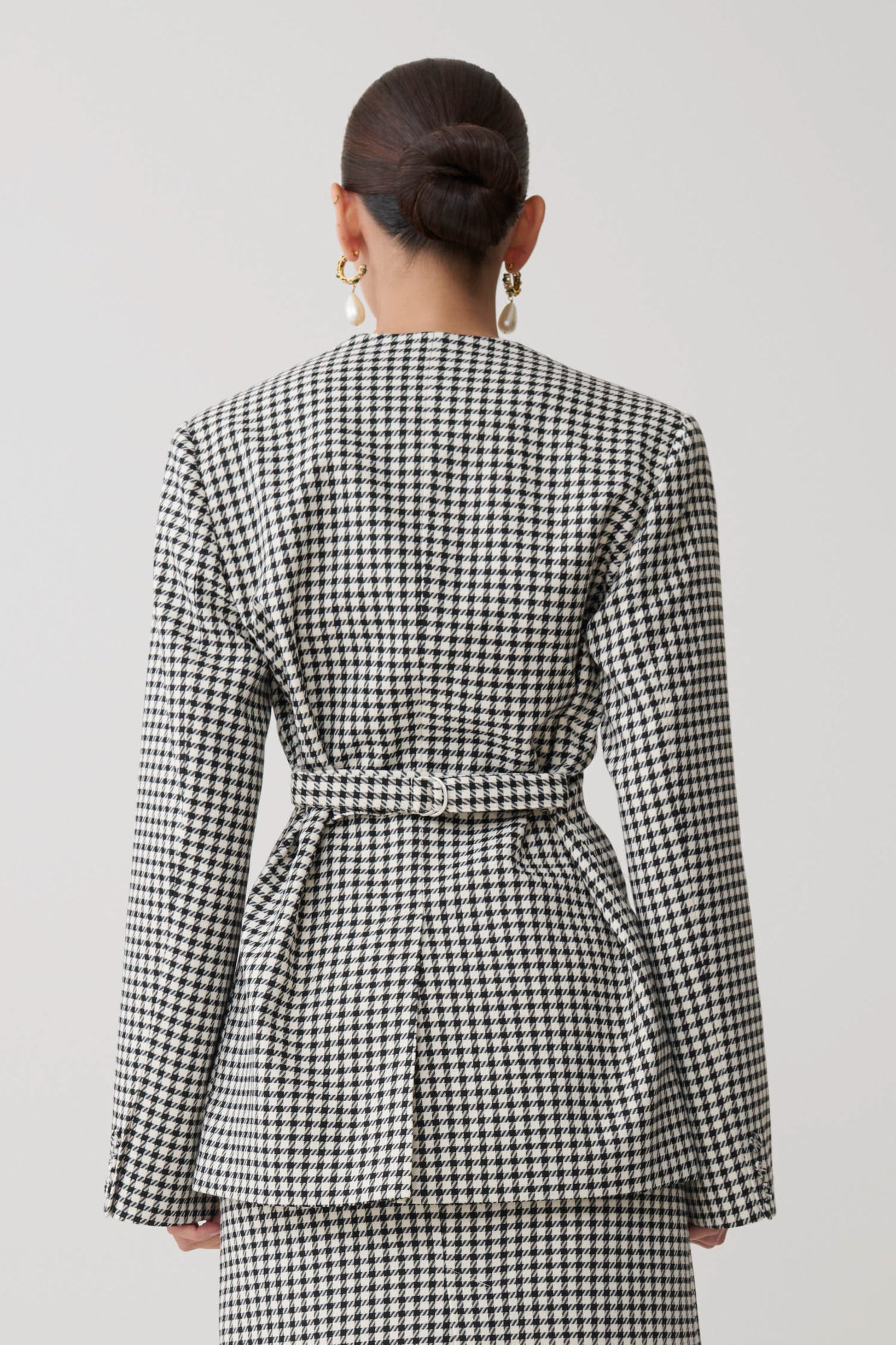 Darcie Drop Shoulder Suiting Blazer - Houndstooth #2