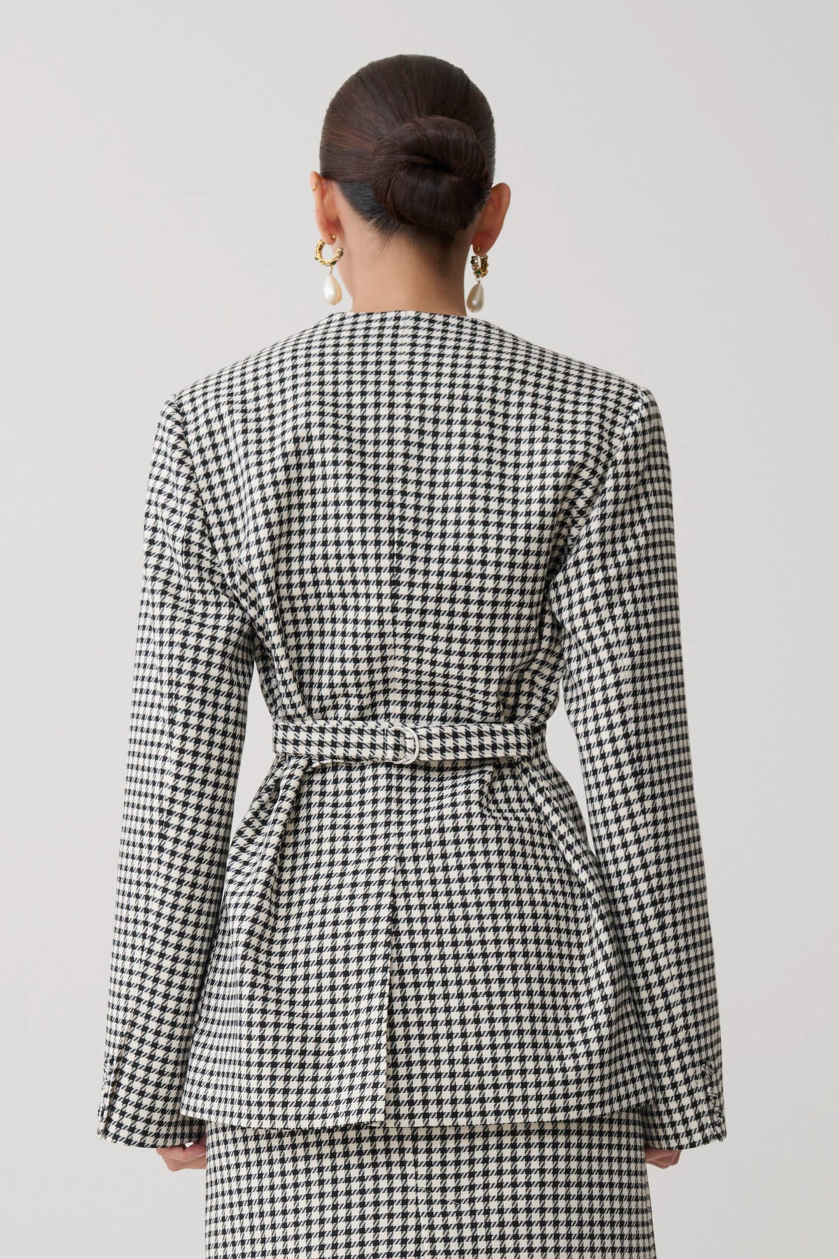 Darcie Drop Shoulder Suiting Blazer - Houndstooth #4