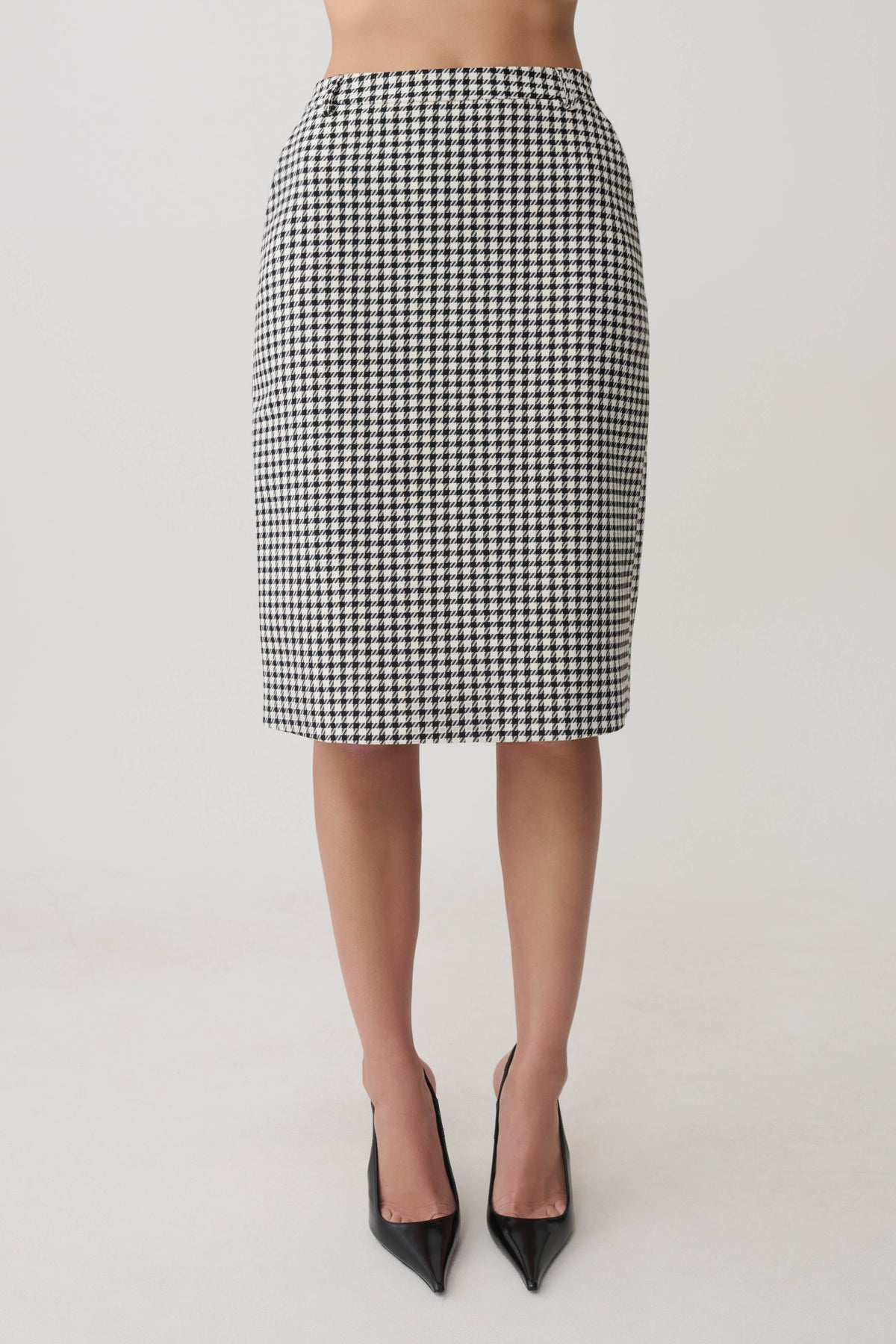 Amelie Tweed Midi Skirt - Houndstooth #11