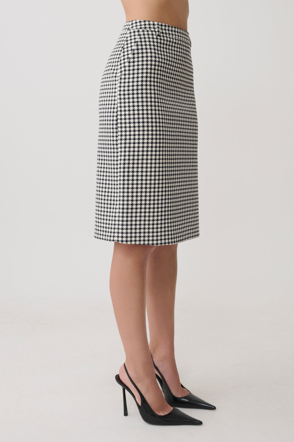 Amelie Tweed Midi Skirt - Houndstooth #9