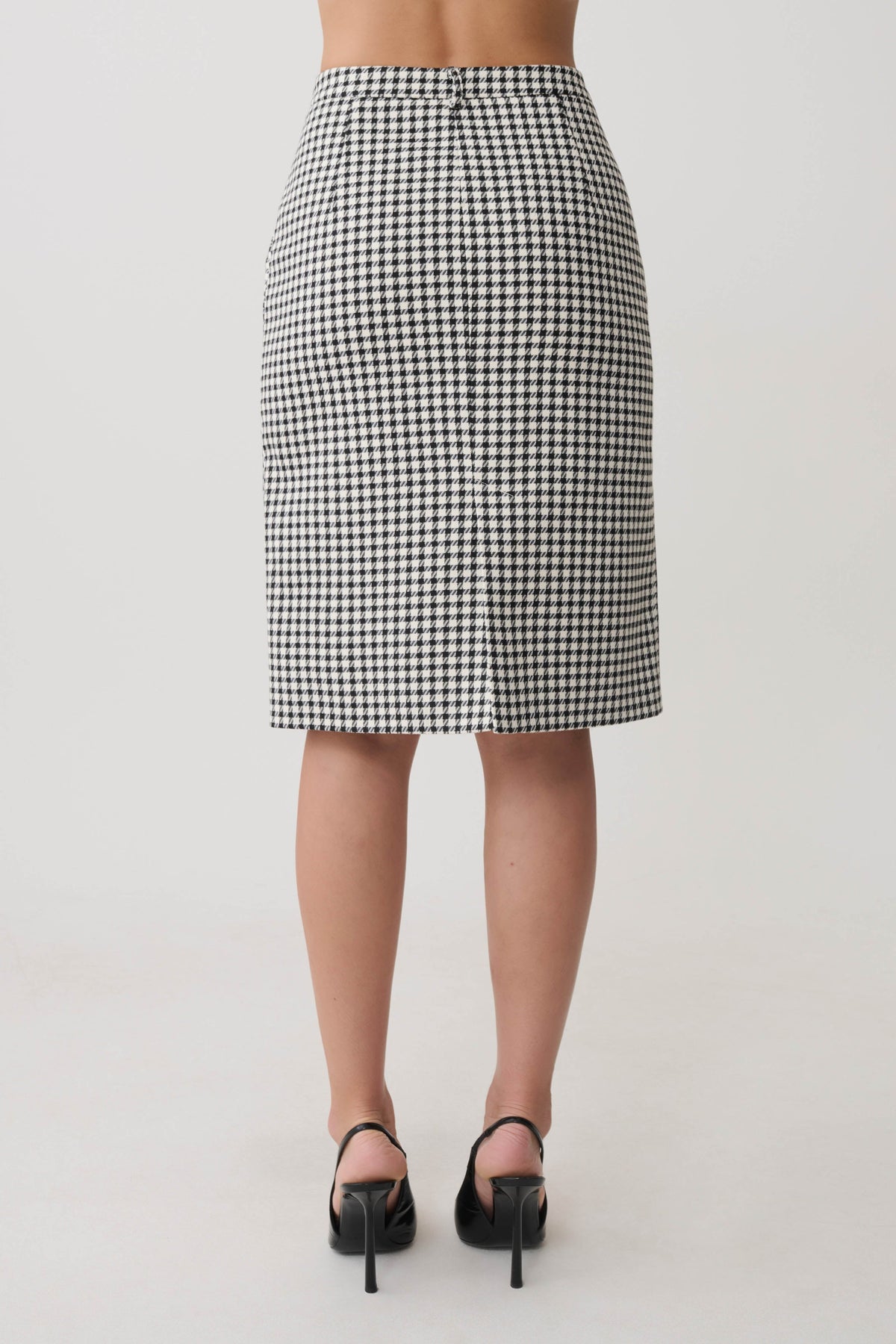 Amelie Tweed Midi Skirt - Houndstooth #10
