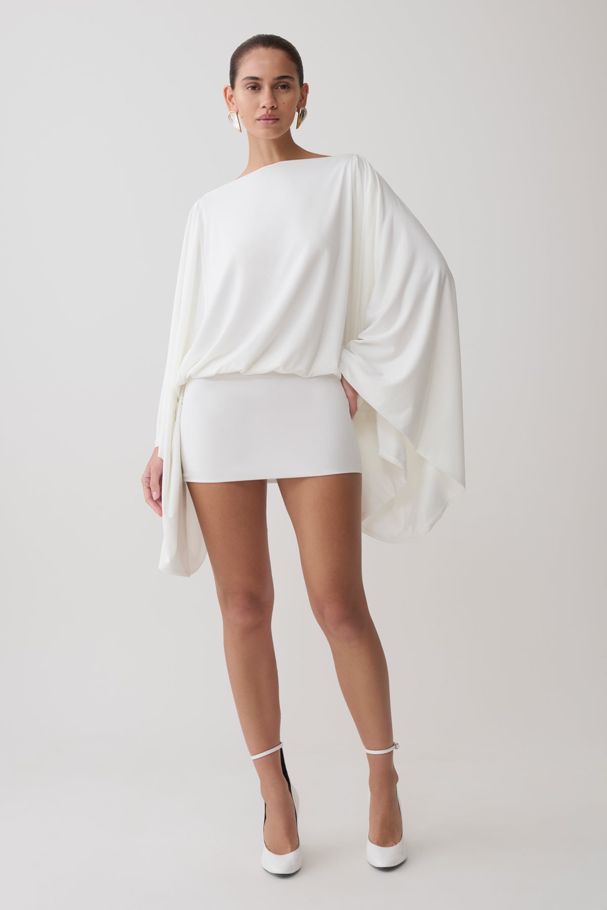 Jessy Draped Mini Dress - Ivory #6