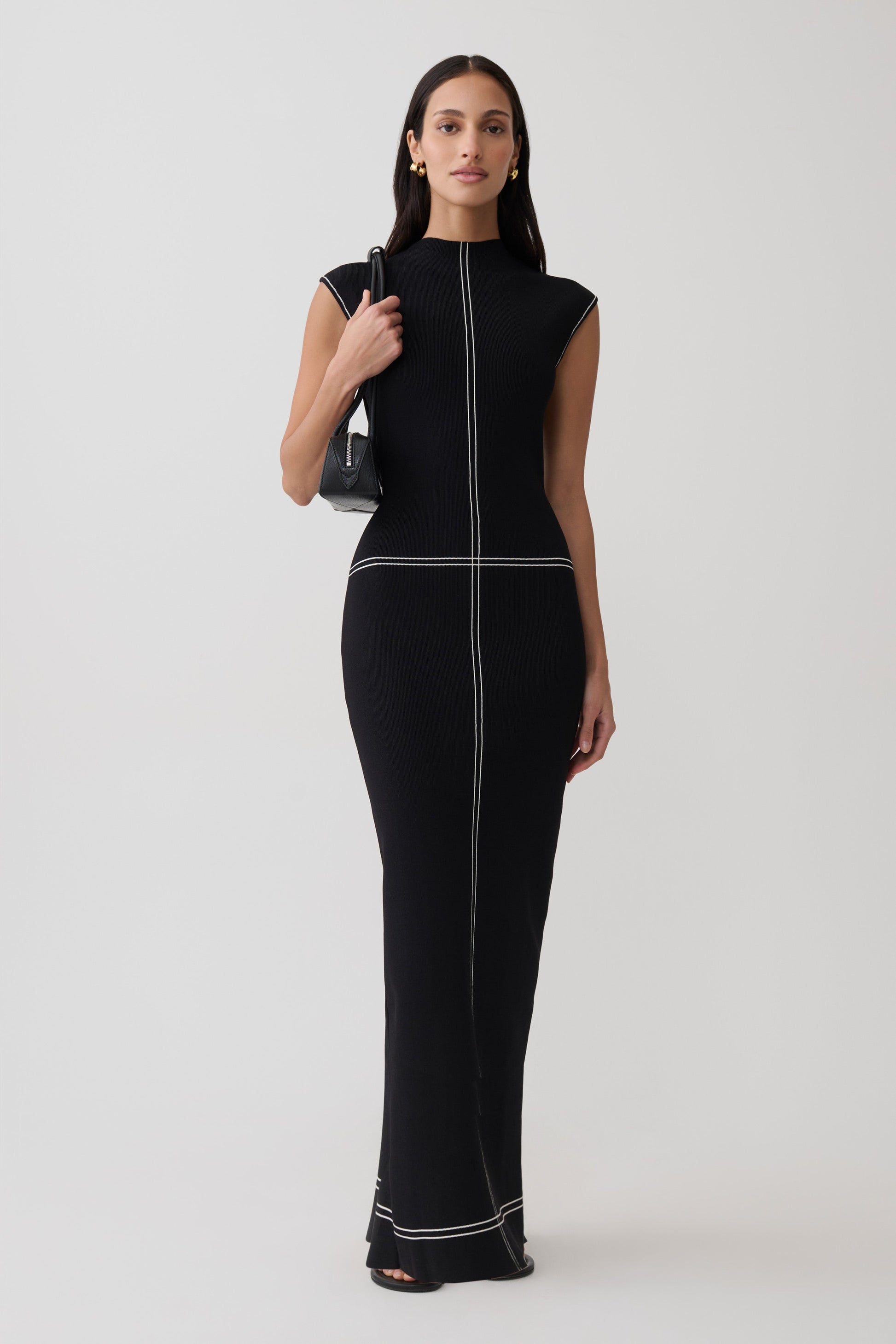 Malone Bandage Knit Midi Dress - Black #5