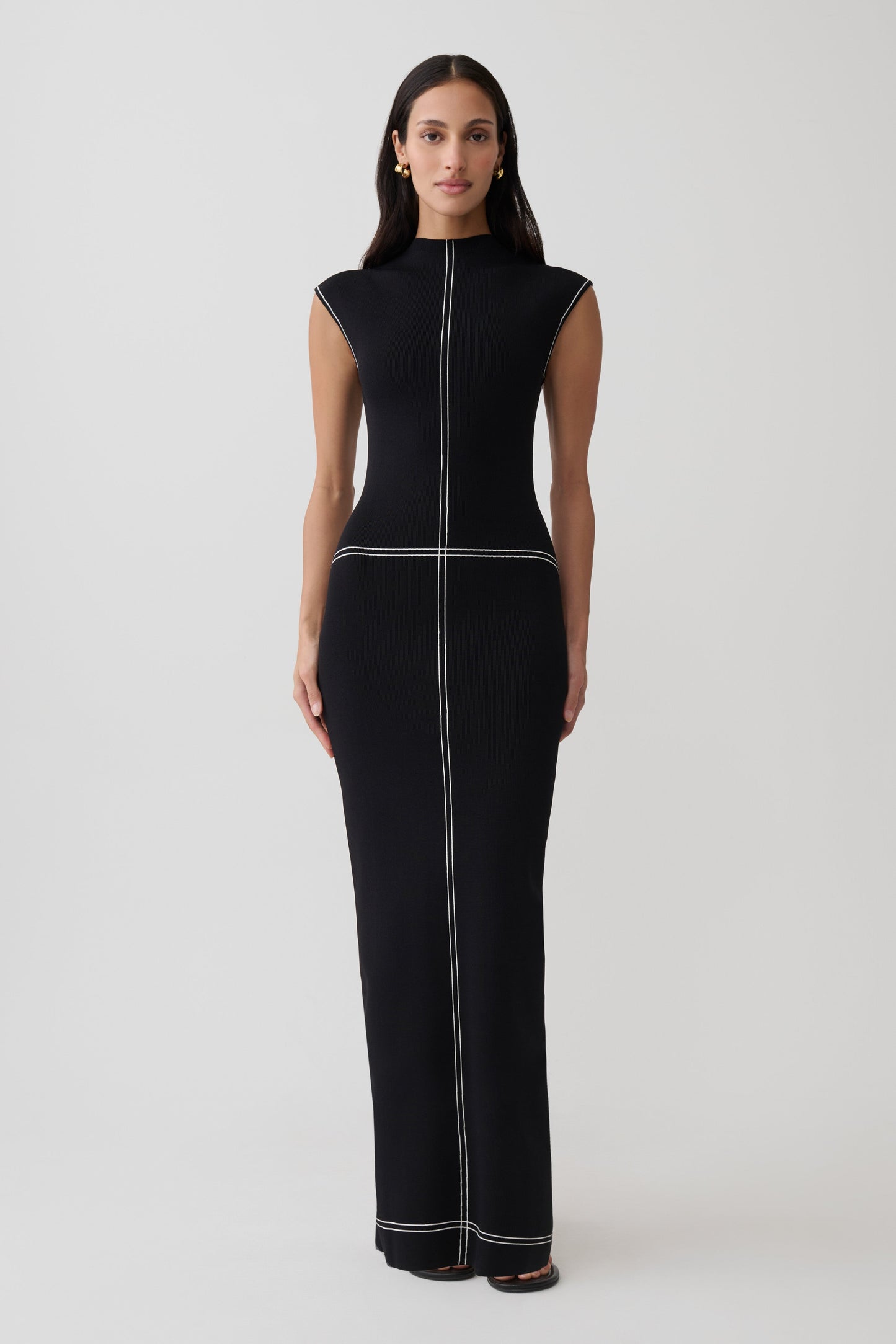 Malone Bandage Knit Midi Dress - Black