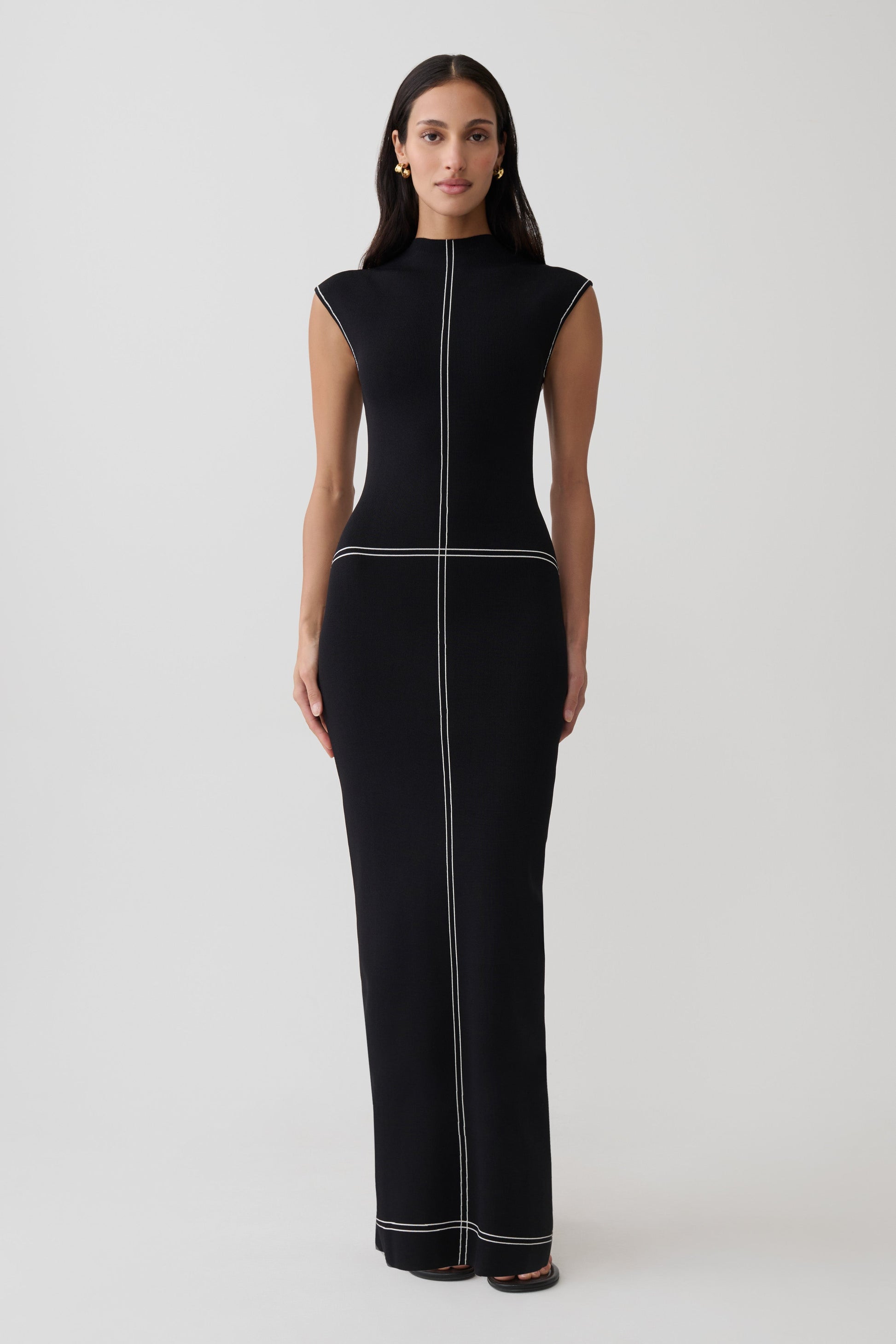 Malone Bandage Knit Midi Dress - Black