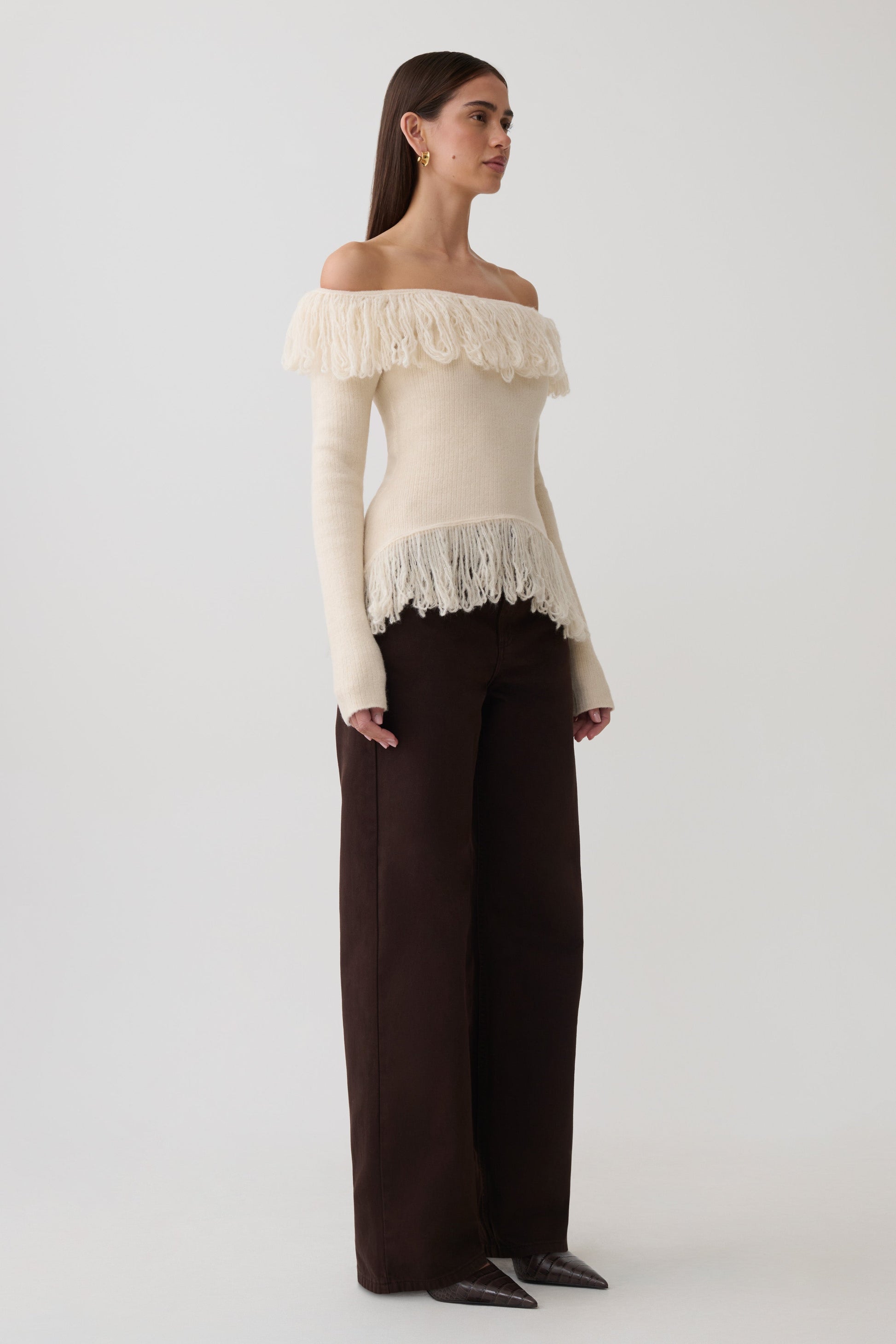 Sammie Fringe Knit Top - Cream #5