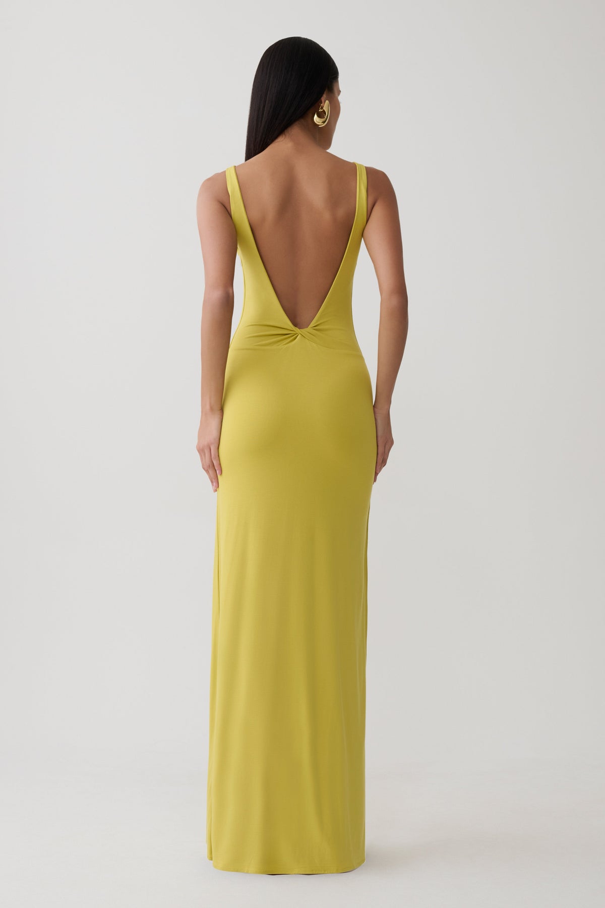 Yura Backless Twist Maxi Dress - Orchard Moss #4