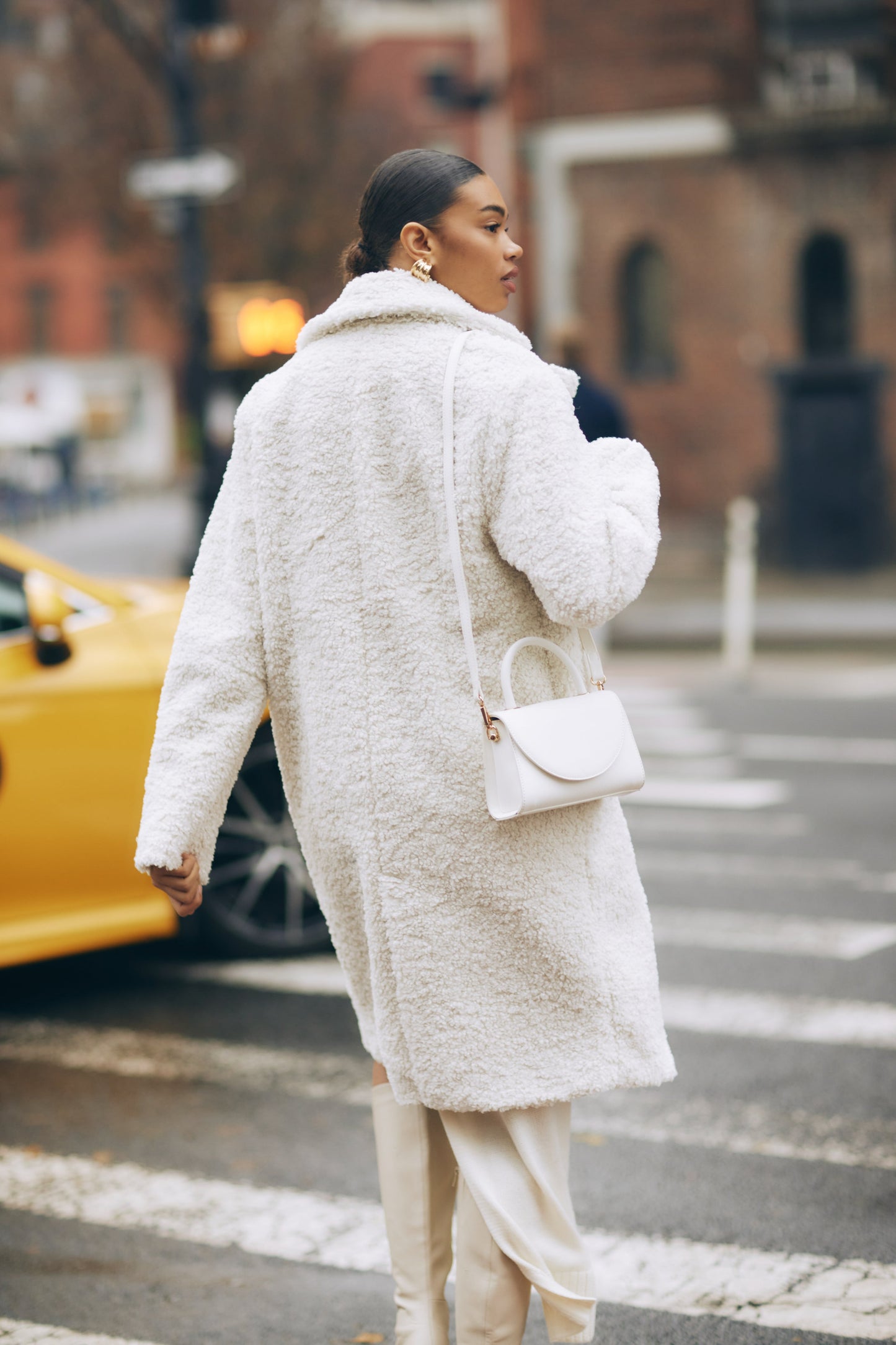 Izzy Boucle Coat - Cream