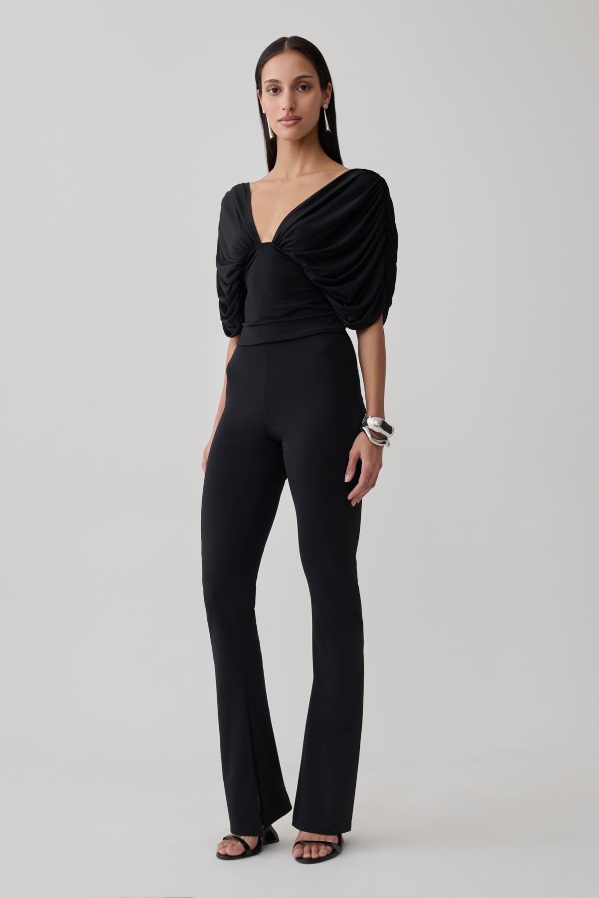 Aerin Gathered Bodice Top - Black #6