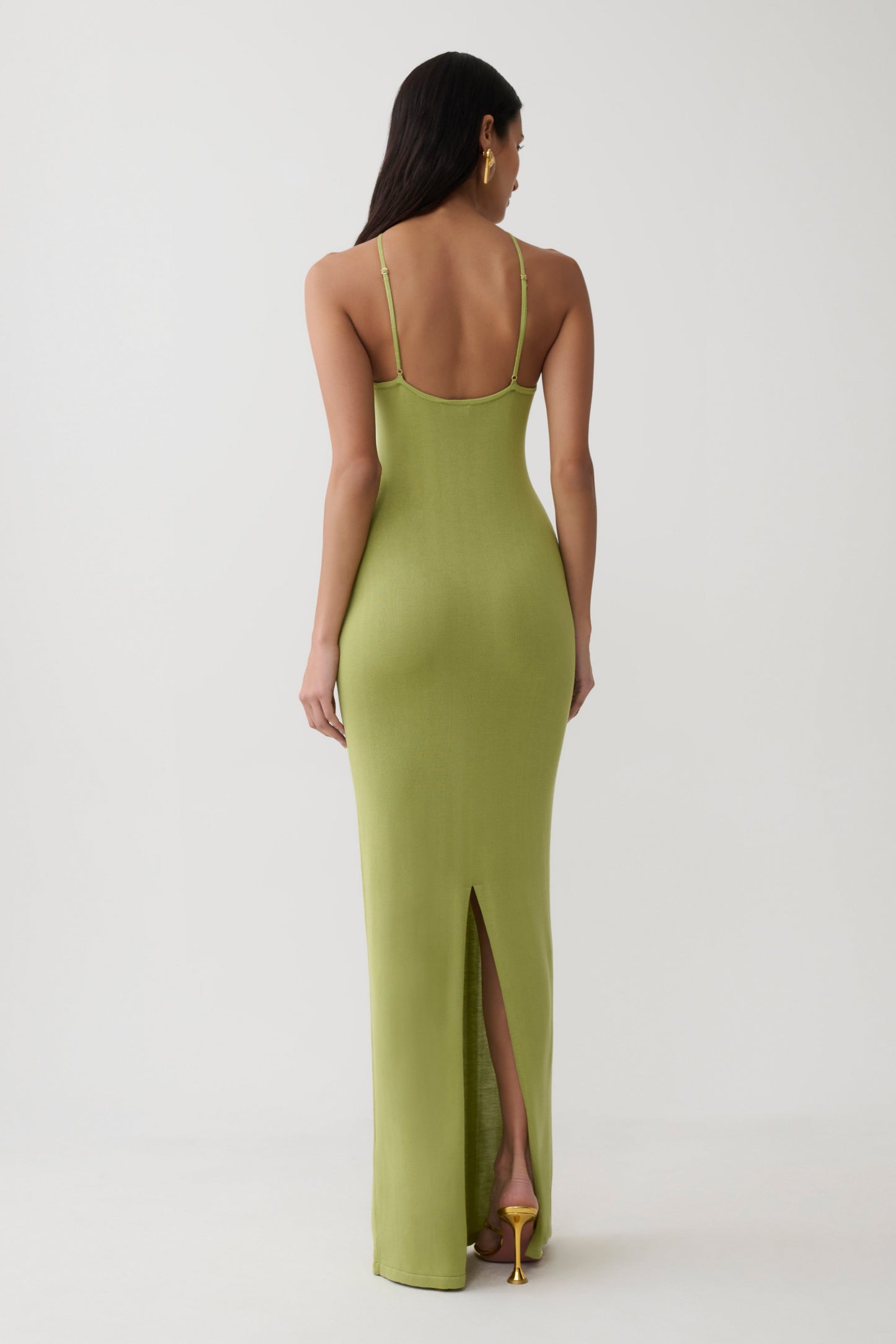 Ashtin Cross Front Knit Maxi Dress - Olive