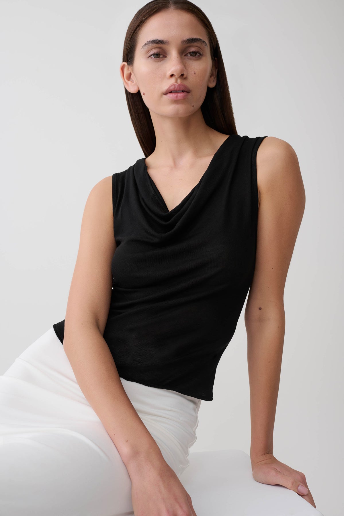 Ciaran Sleeveless Sheer Top - Black #4