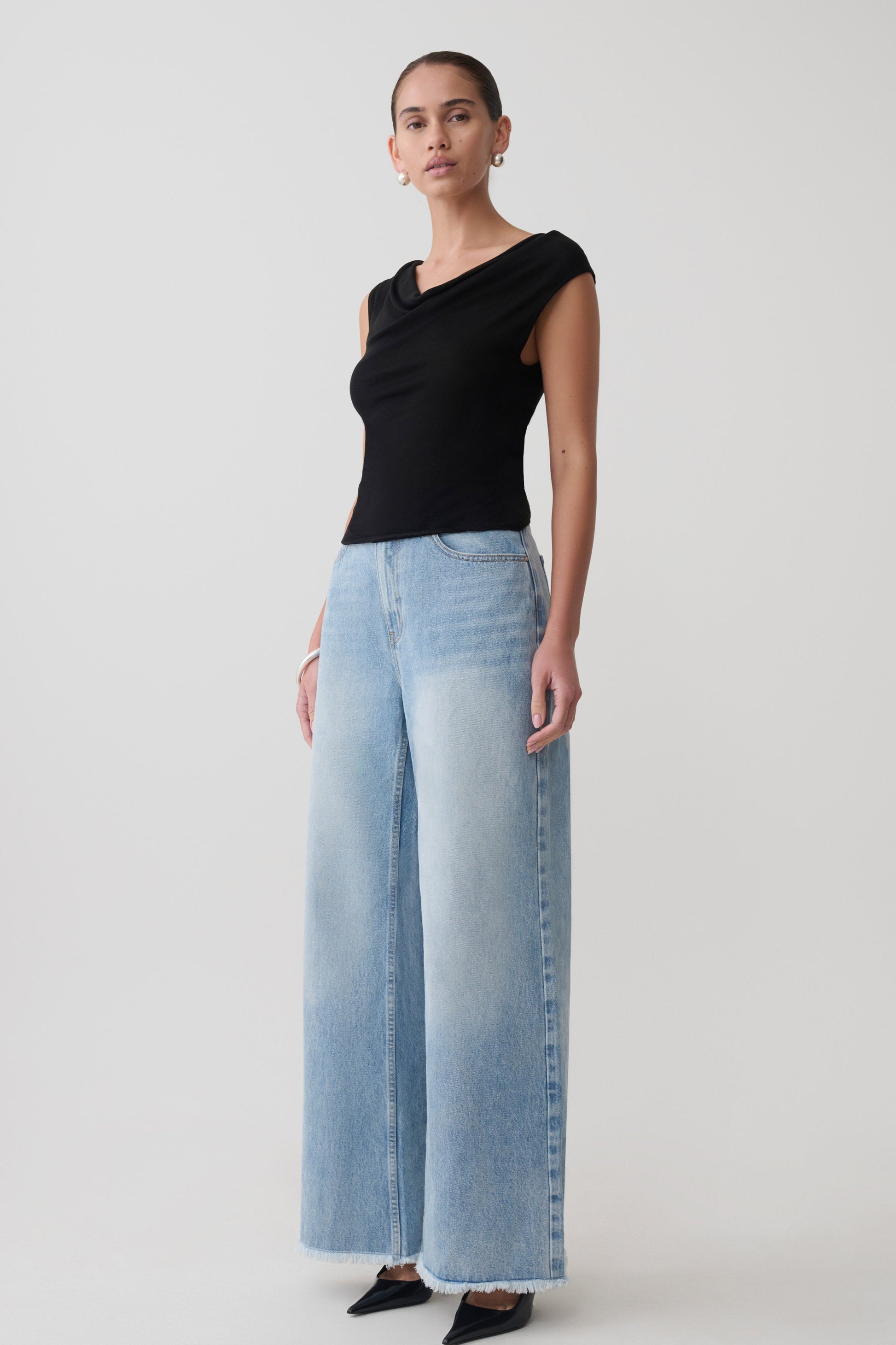 Ciaran Sleeveless Sheer Top - Black #4