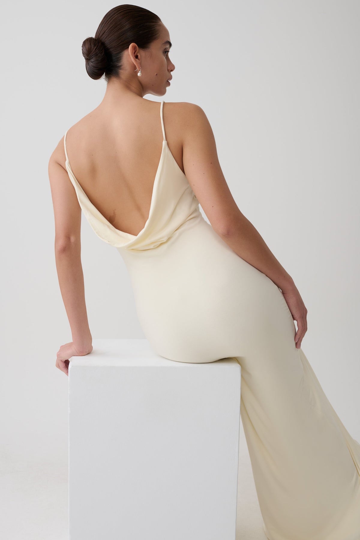Joni Cowl Maxi Dress - Ivory #3