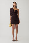 Kaiydo Gathered Centre Wire Mini Dress - Chocolate