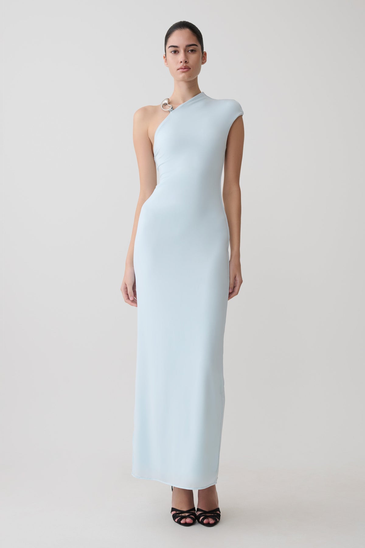 Oden Slinky Maxi Dress With Hardware - Sky Blue #5