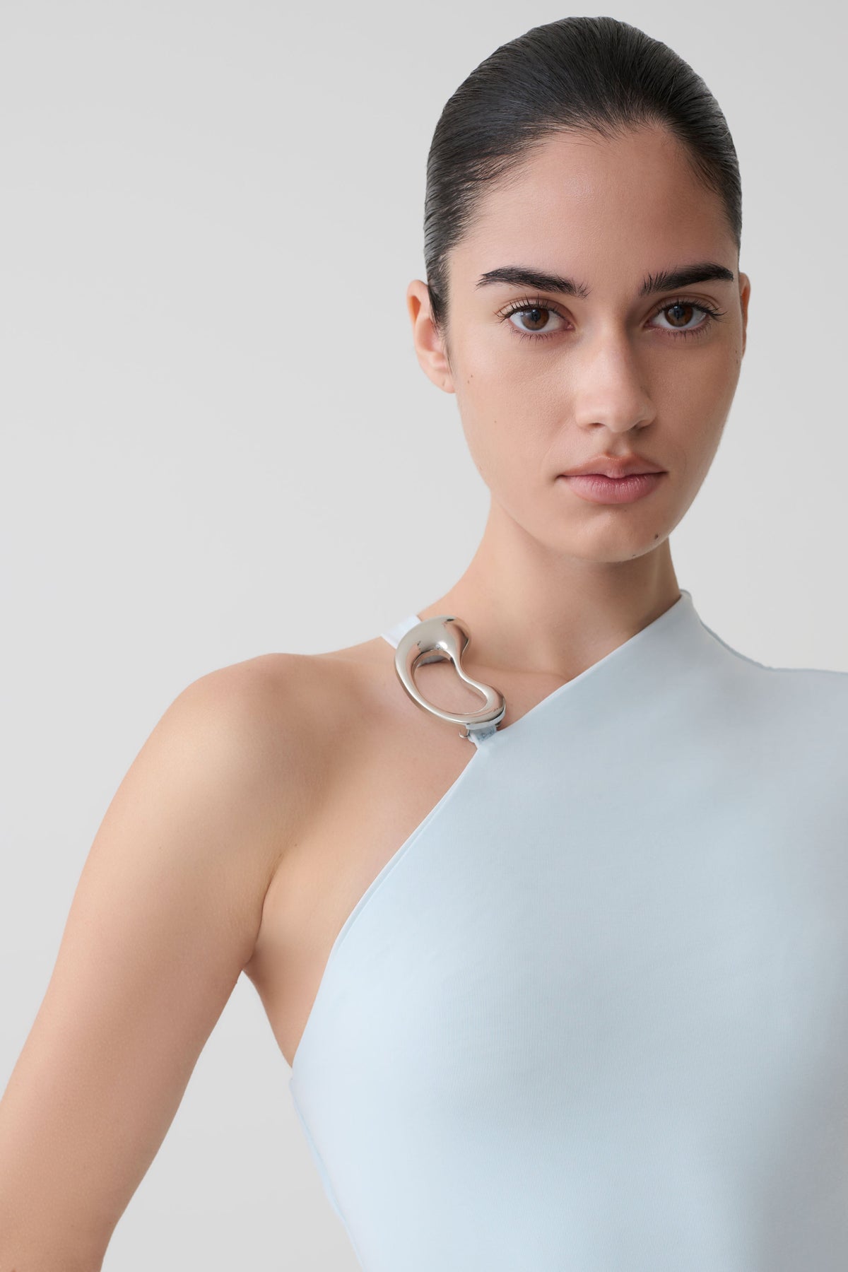 Oden Slinky Maxi Dress With Hardware - Sky Blue #6