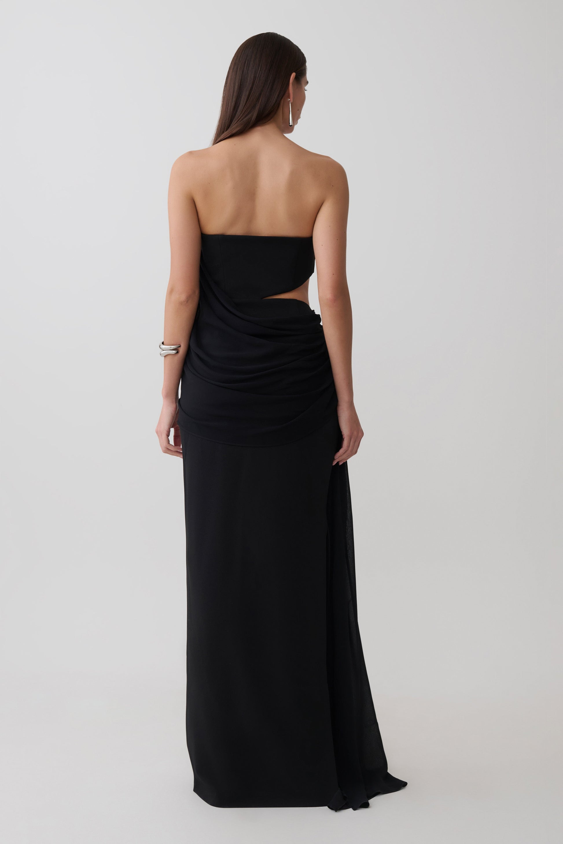 Valerie Chiffon Strapless Maxi Dress - Black #2