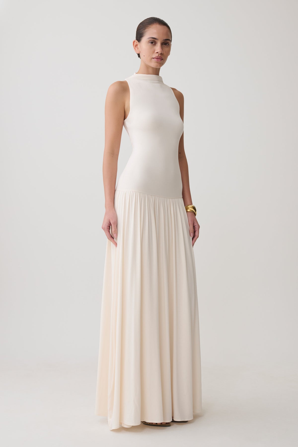 Zsela High Neck Modal Maxi Dress - Ivory #4