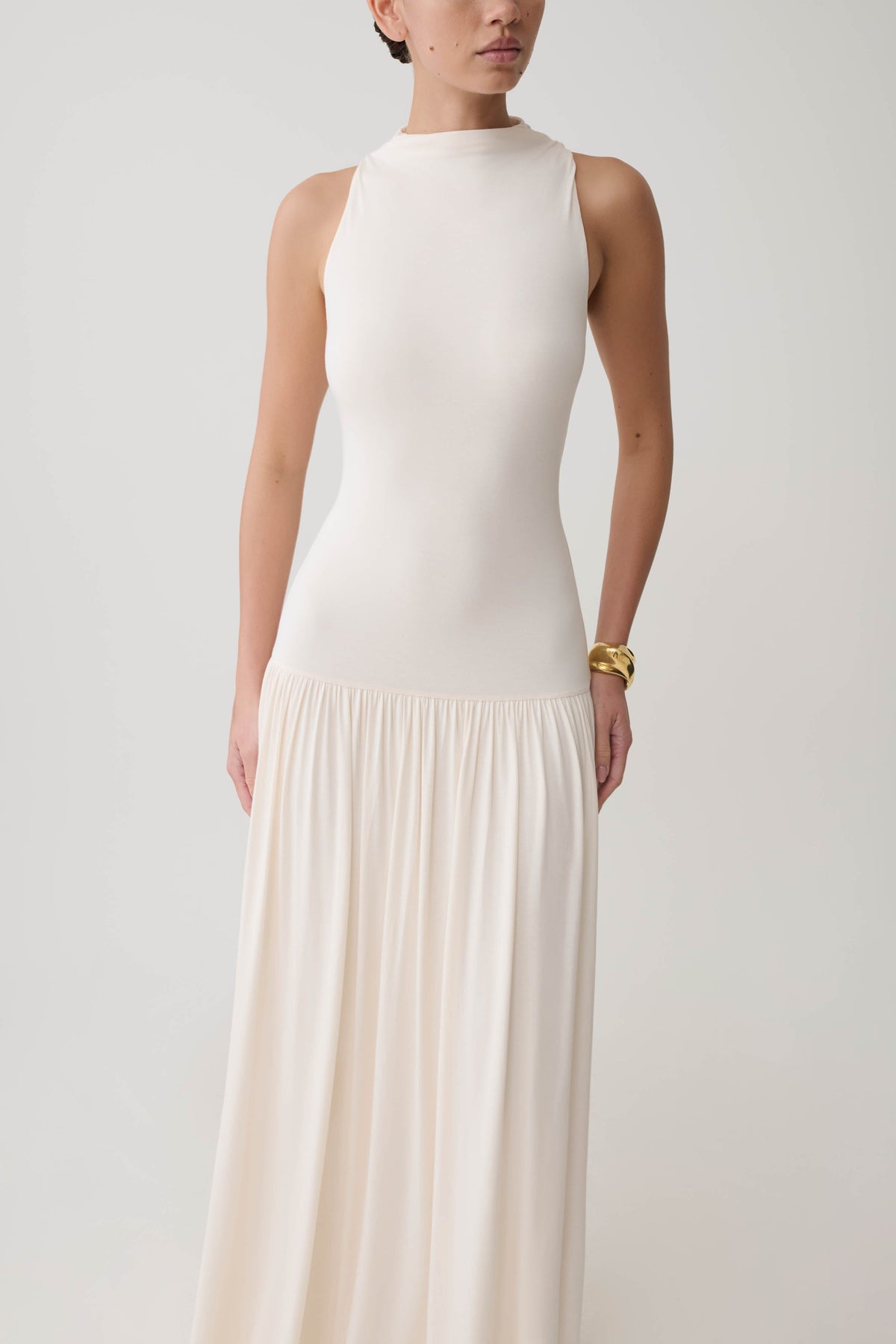 Zsela High Neck Modal Maxi Dress - Ivory #9
