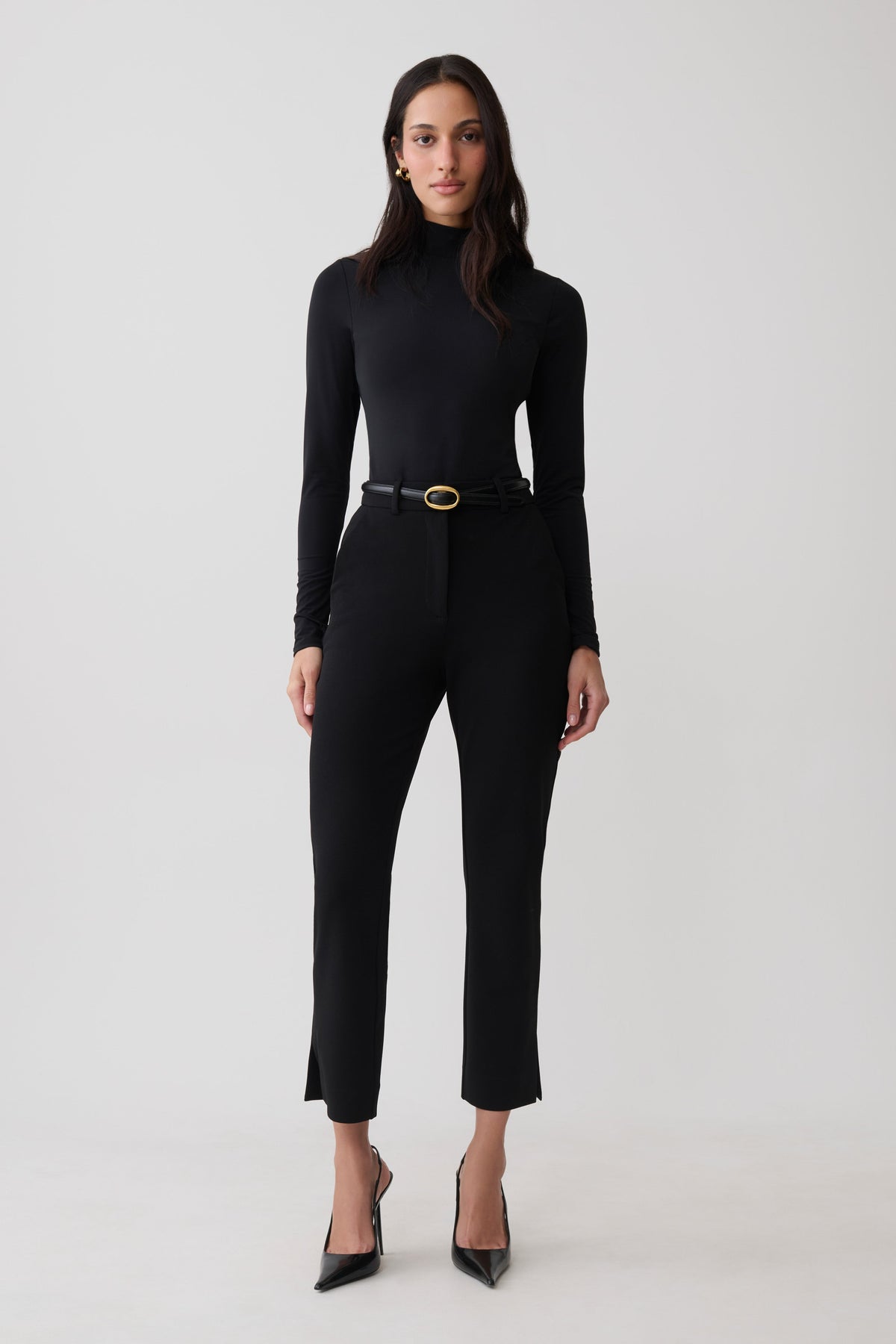 Annabel Long Sleeve High Neck Bodysuit - Black