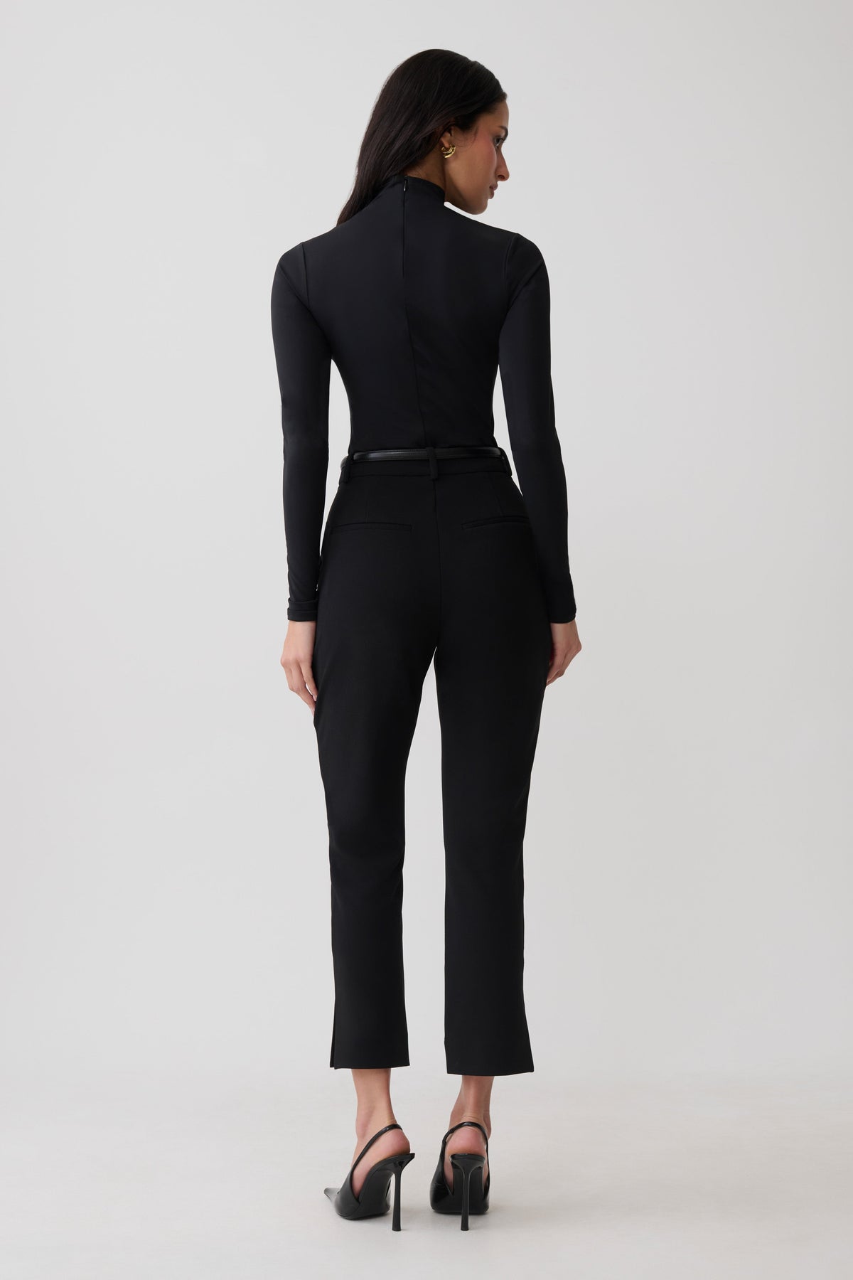 Annabel Long Sleeve High Neck Bodysuit - Black