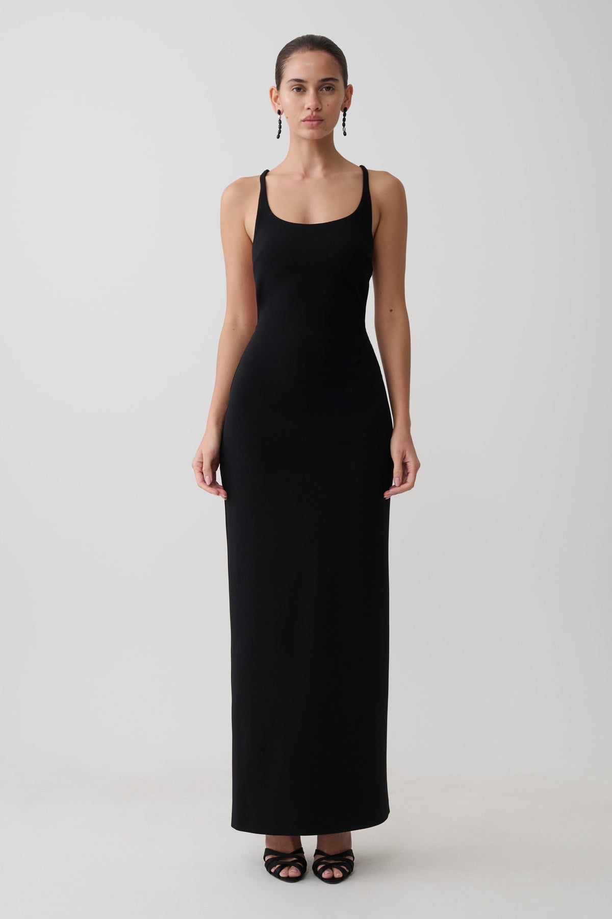 Julian Crepe Strapped Back Maxi Dress - Black #2
