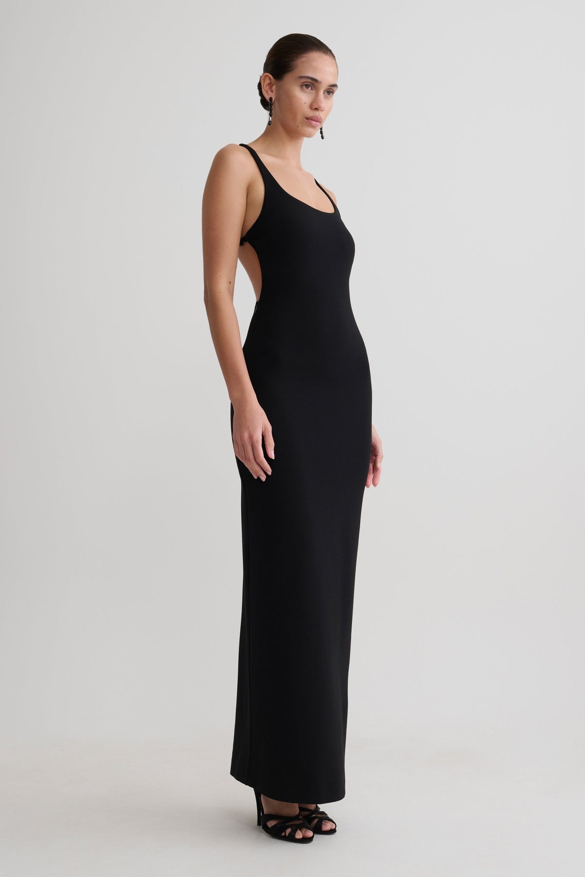 Julian Crepe Strapped Back Maxi Dress - Black #4