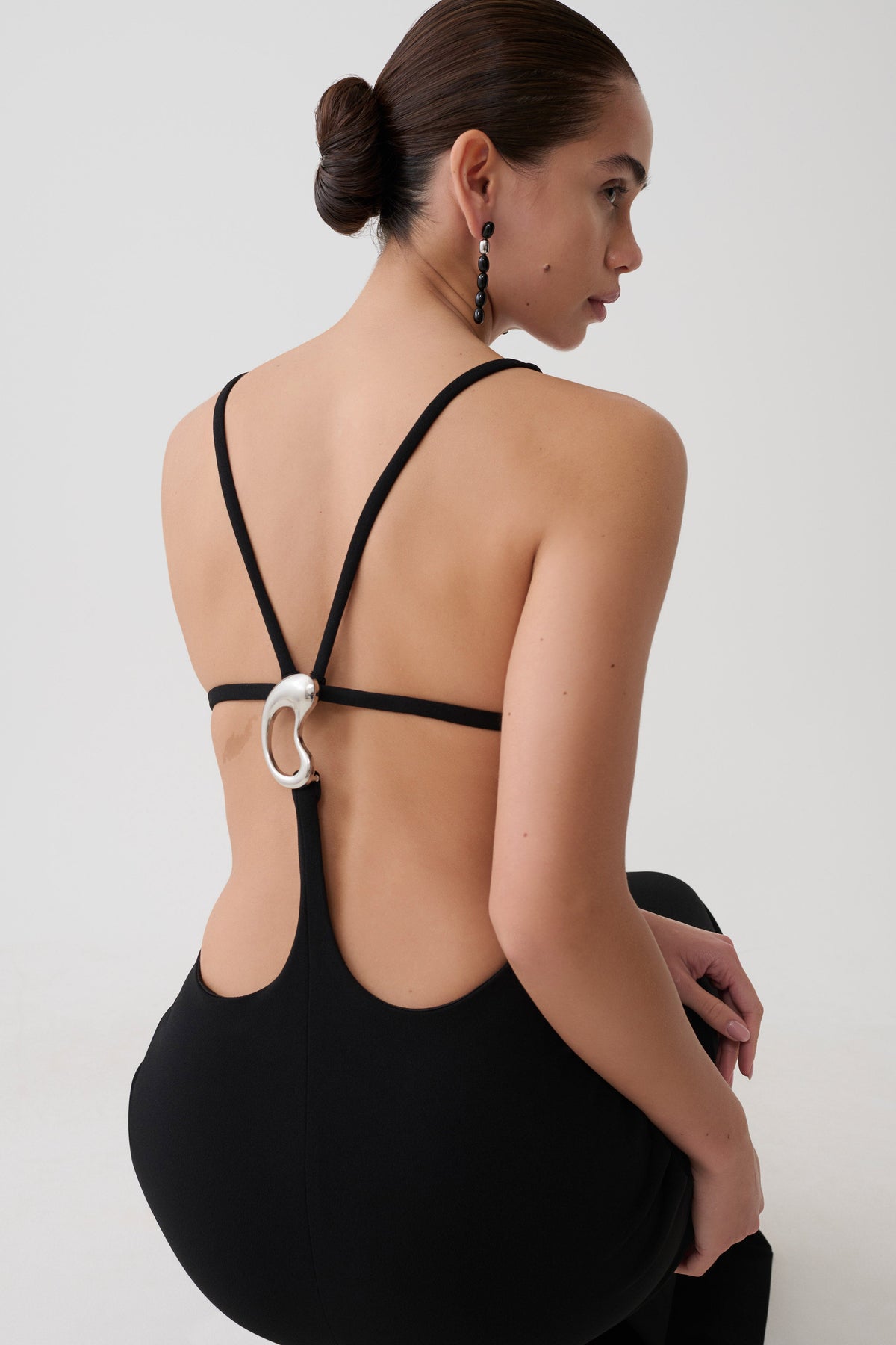 Julian Crepe Strapped Back Maxi Dress - Black #3