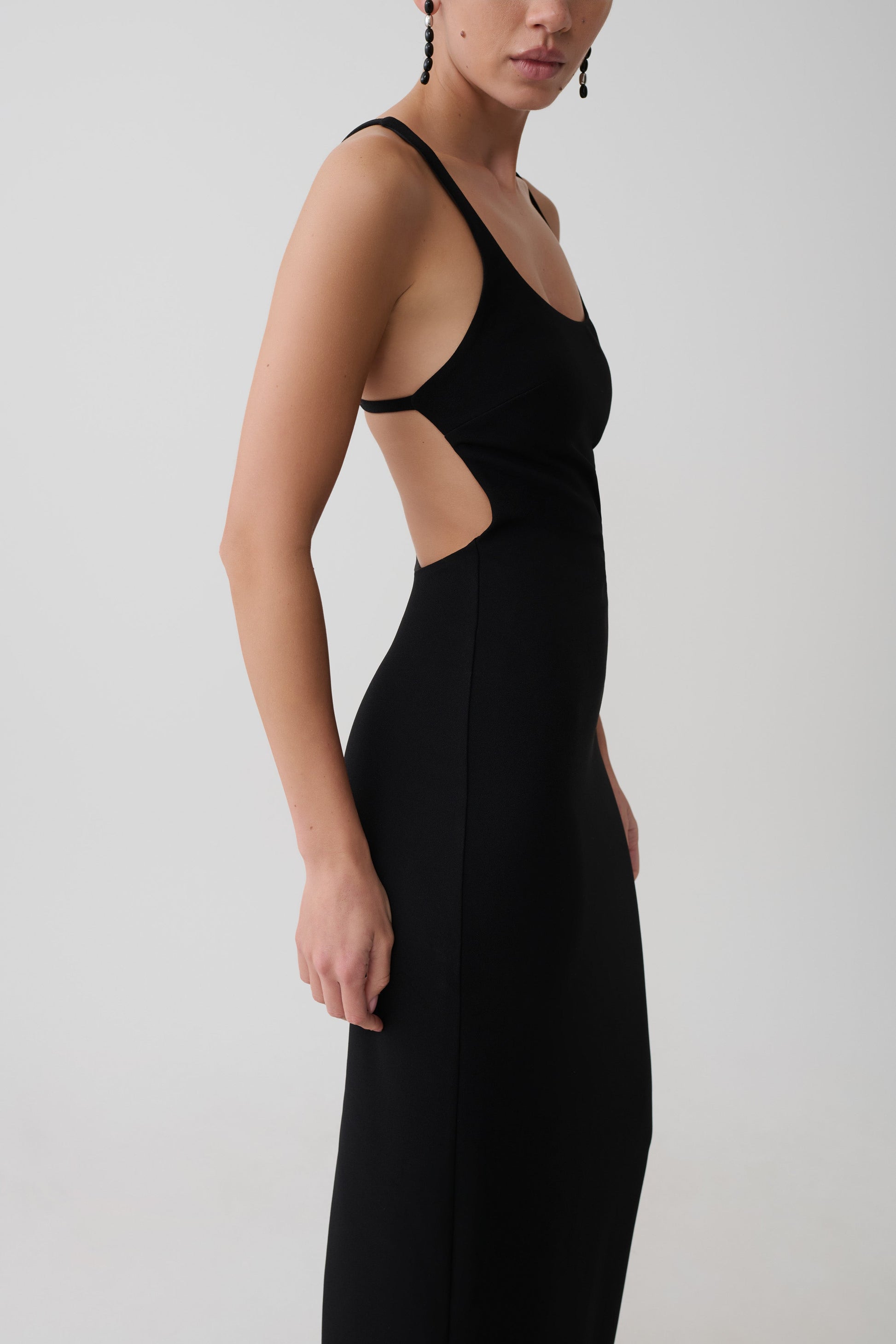 Julian Crepe Strapped Back Maxi Dress - Black #5