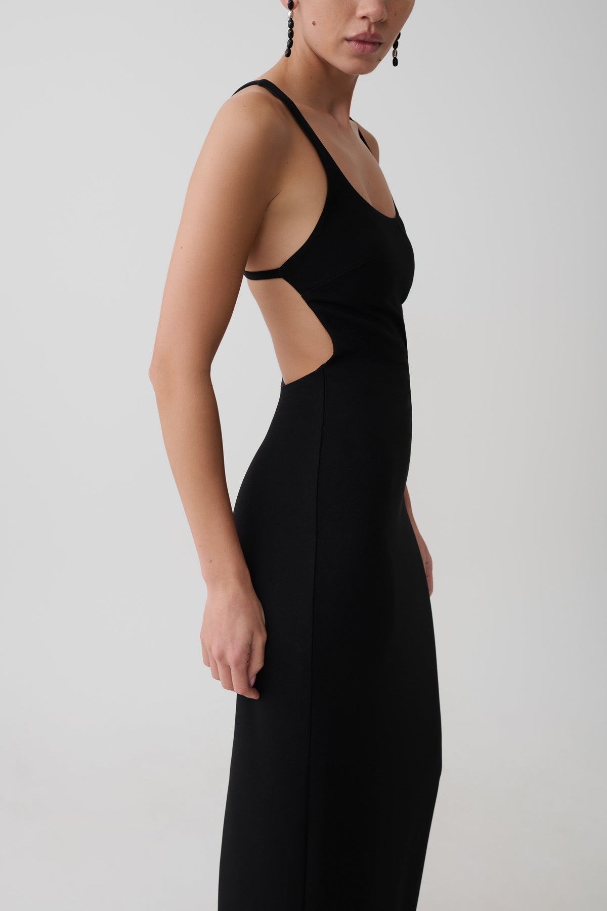 Julian Crepe Strapped Back Maxi Dress - Black #5