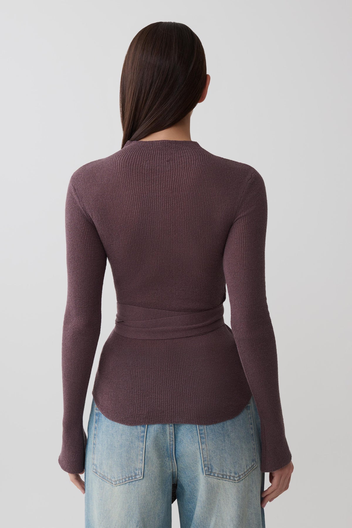 Lawson Wrap Knit Long Sleeve Top - Peppercorn #3