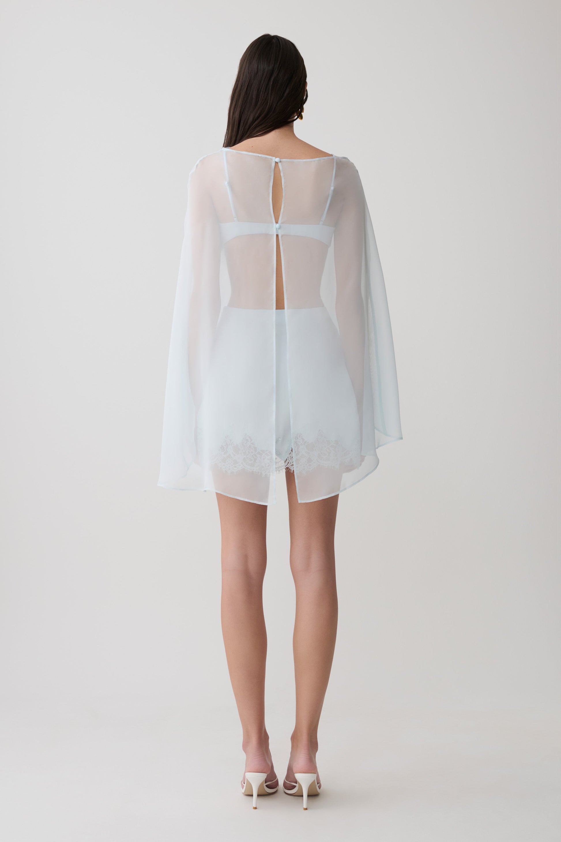 Kirstine Bralette With Chiffon Cape - Ice Blue #5