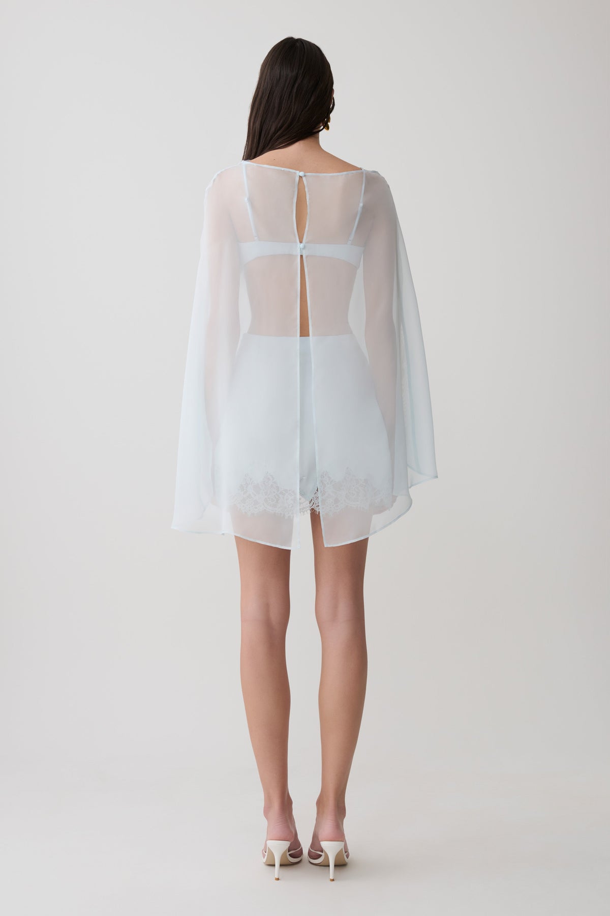 Kirstine Bralette With Chiffon Cape - Ice Blue #5