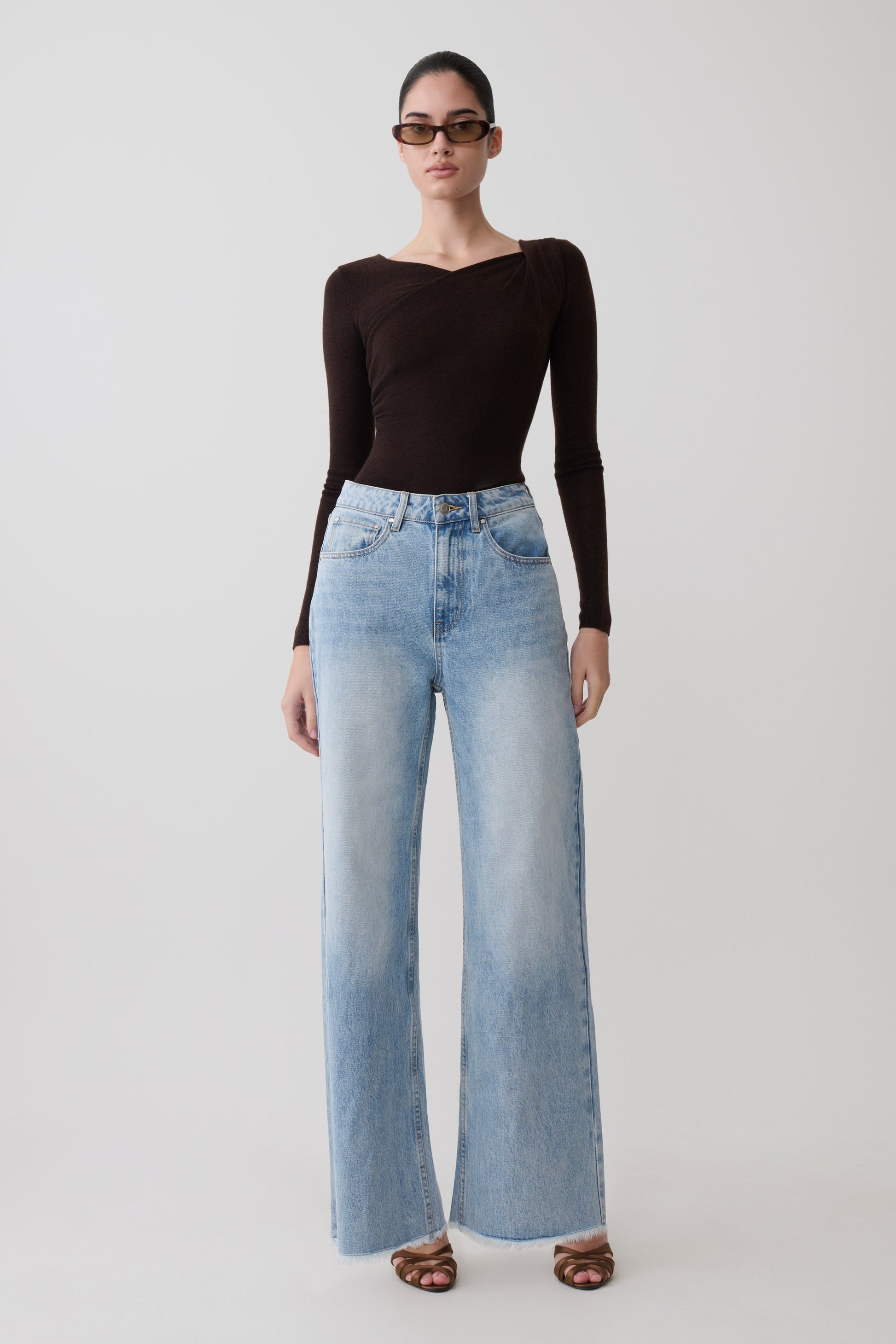 Culver Draped Twist Knit Top - Chocolate #6