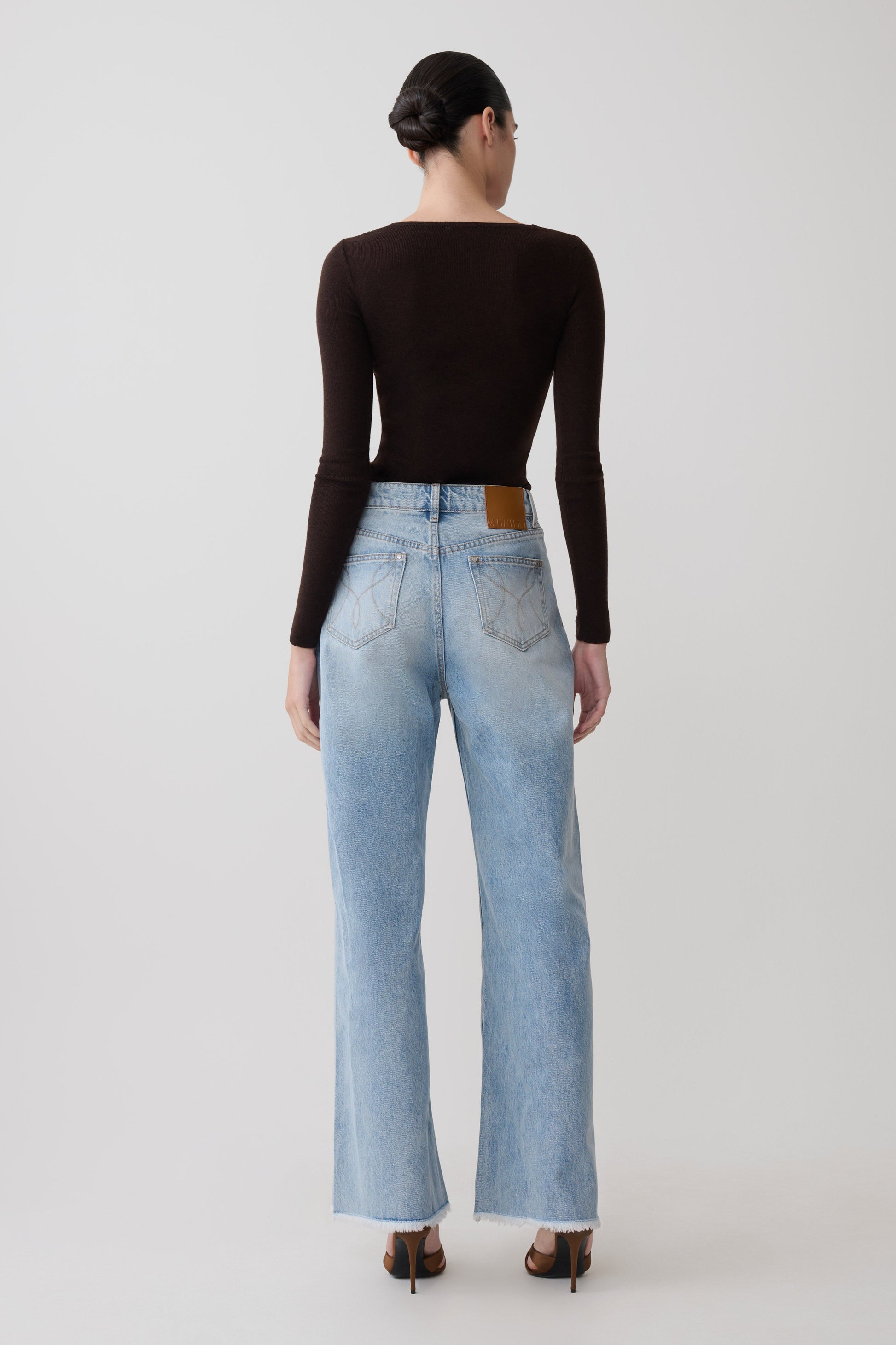 Culver Draped Twist Knit Top - Chocolate #5