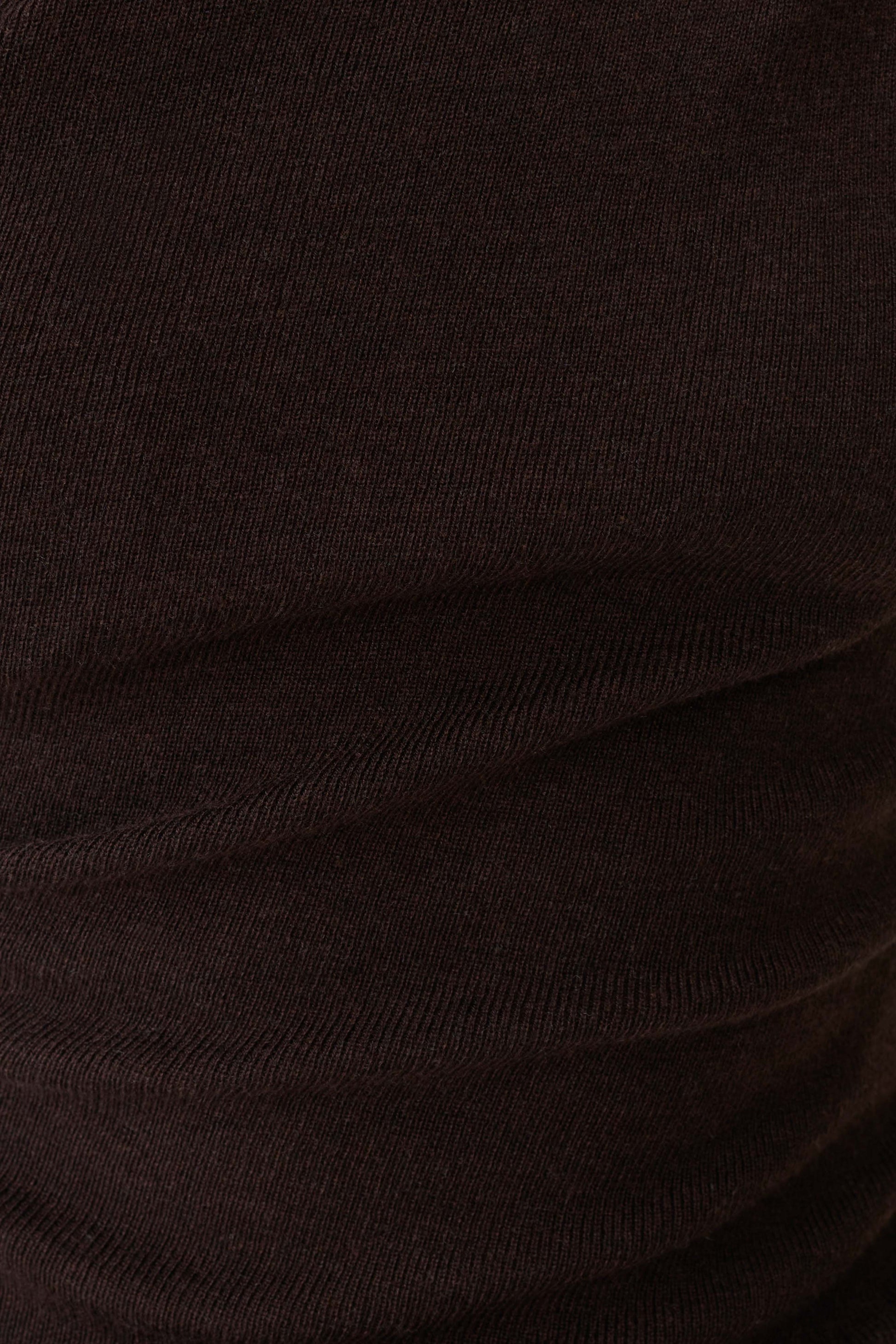 Culver Draped Twist Knit Top - Chocolate #7