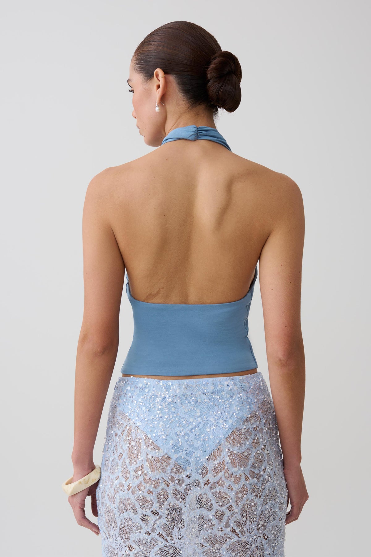 Huyen Cowl Front Modal Top - Blue Shadow #2