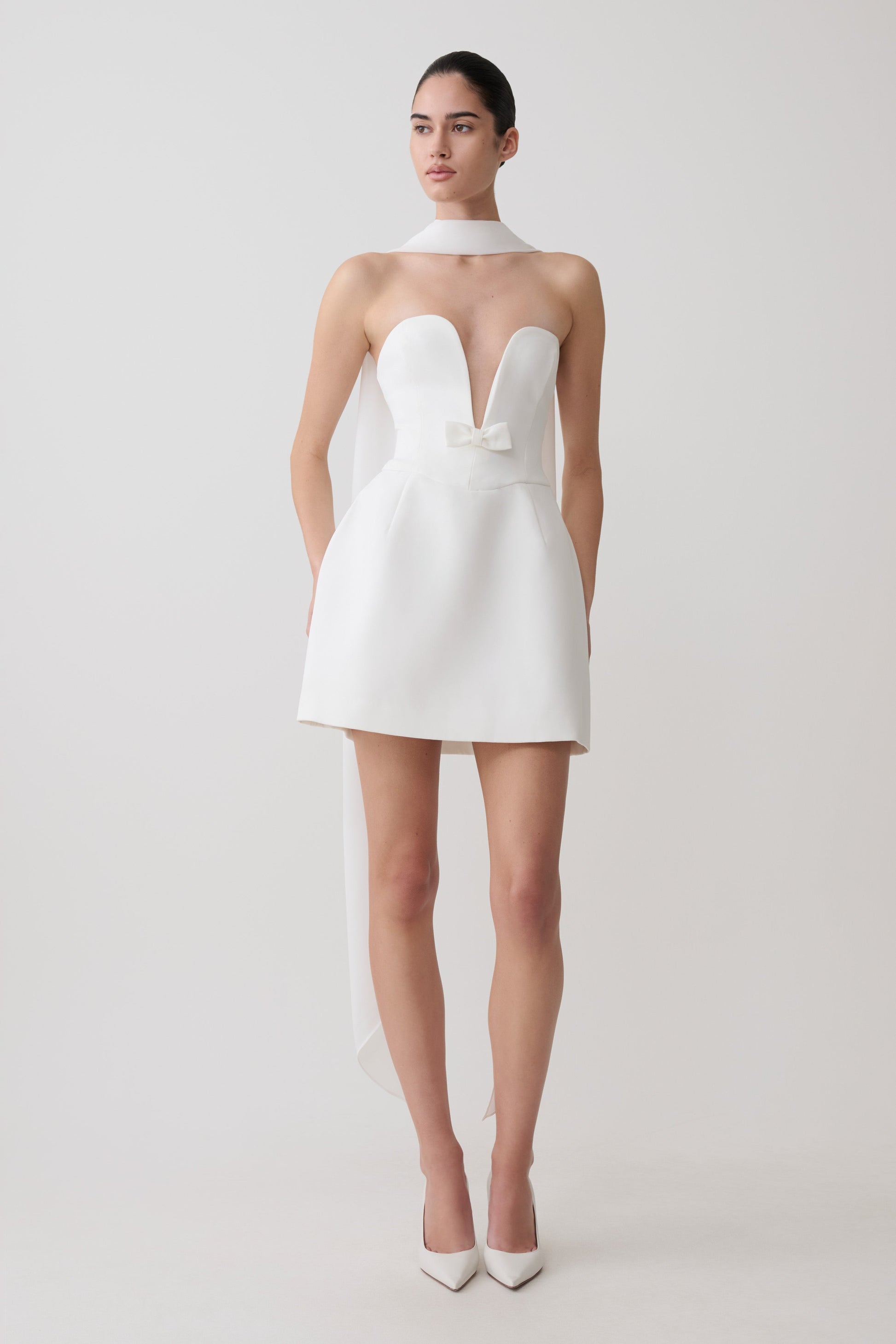 Orellia Strapless Suiting Mini Dress - Ivory #8