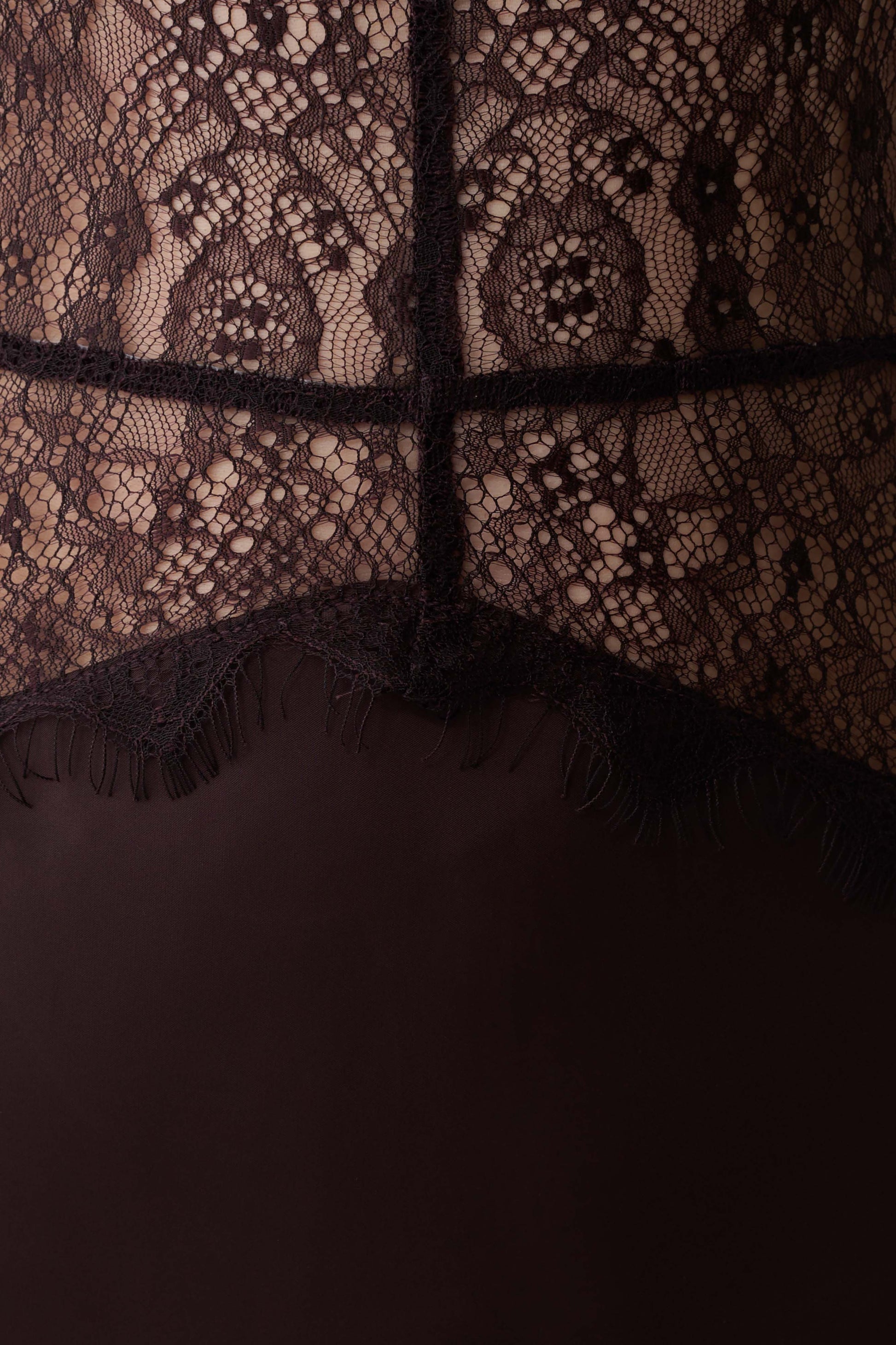 Dinah Lace And Satin Maxi Dress - Chocolate #5