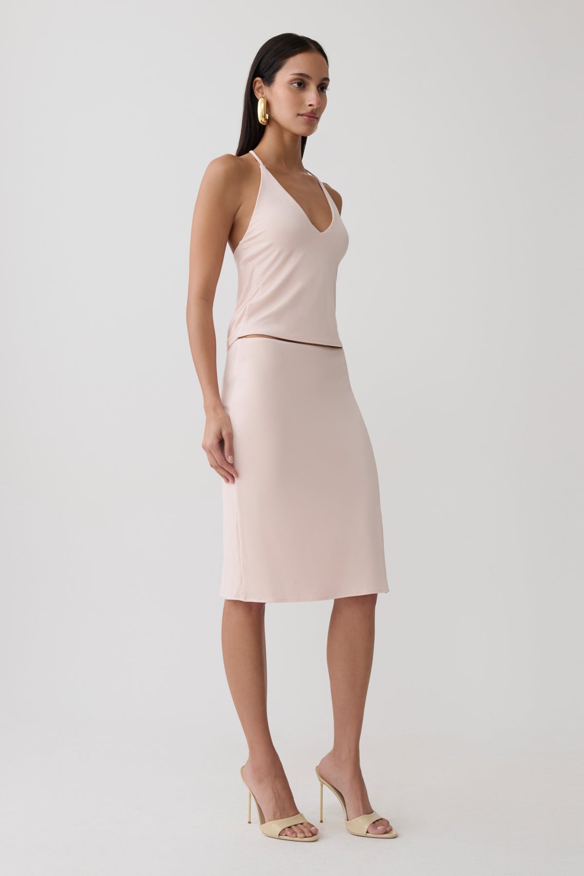 Fenn Peached Jersey Draped Back Top - Muted Pink #4
